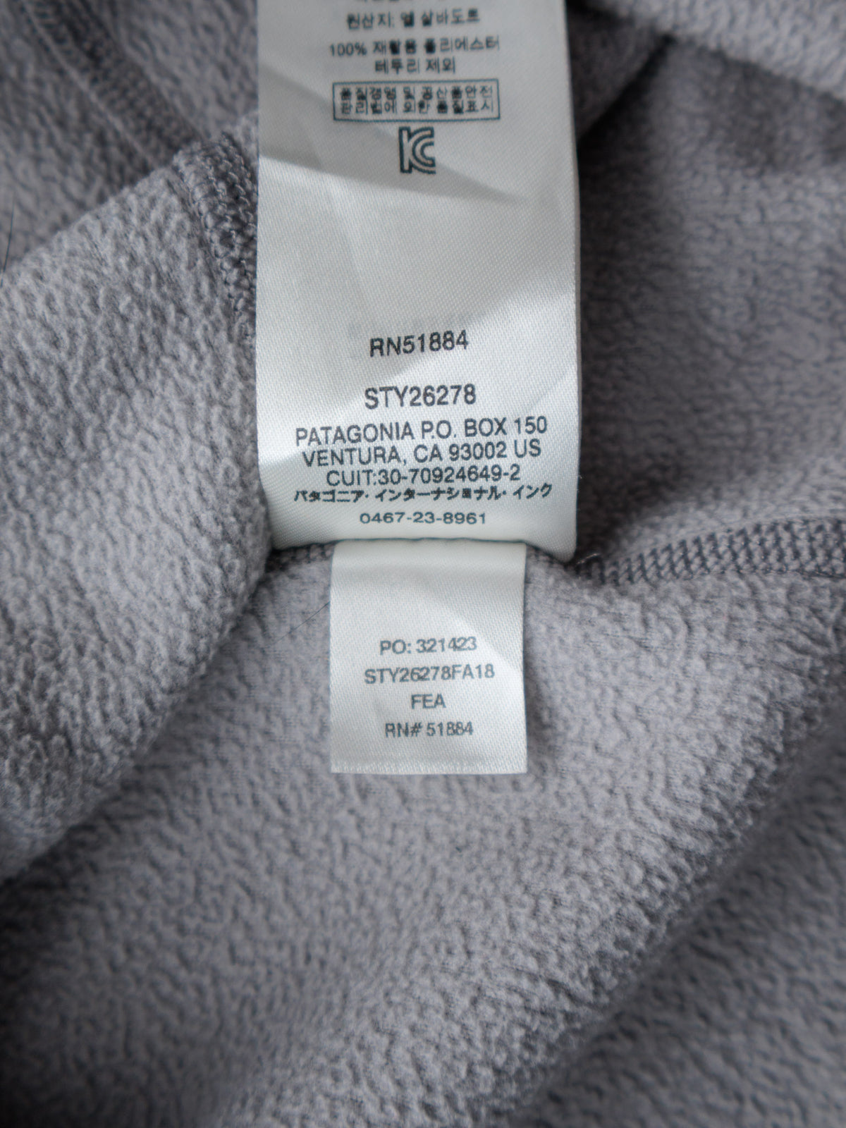 Grey Patagonia Fleece Quarter Zip (L)