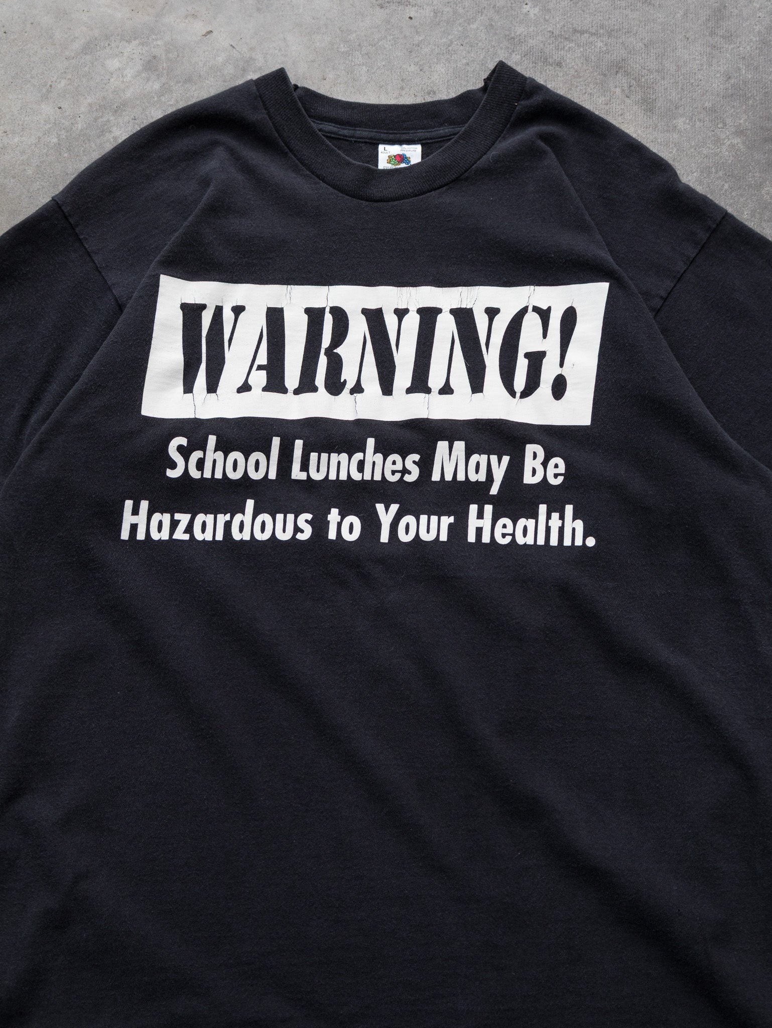 Vintage School Lunches Warning Tee (L)