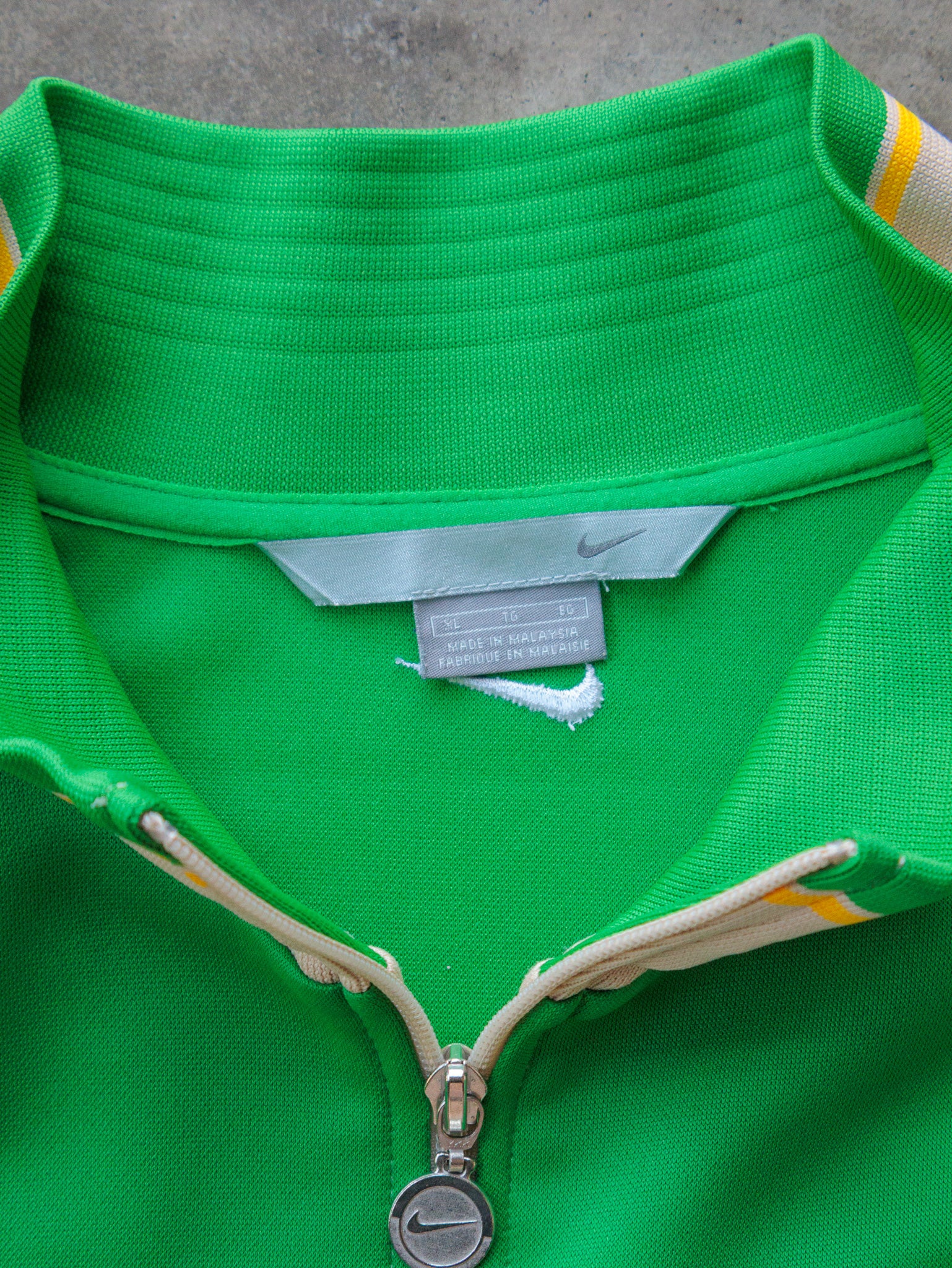 Vintage 00s Beige & Green Nike Track Jacket (XL)