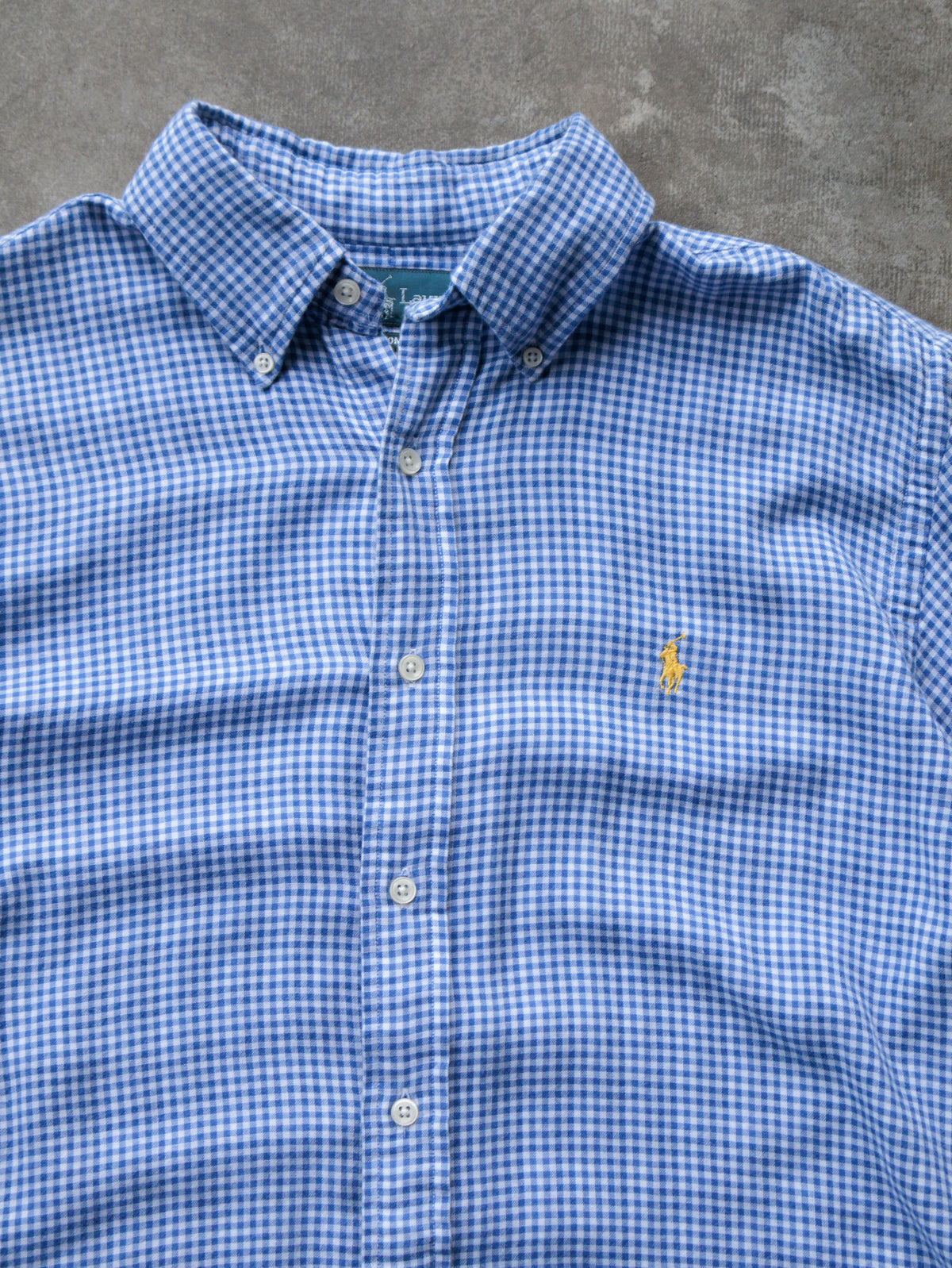 Vintage 00s Blue Gingham Ralph Lauren Shirt (L)