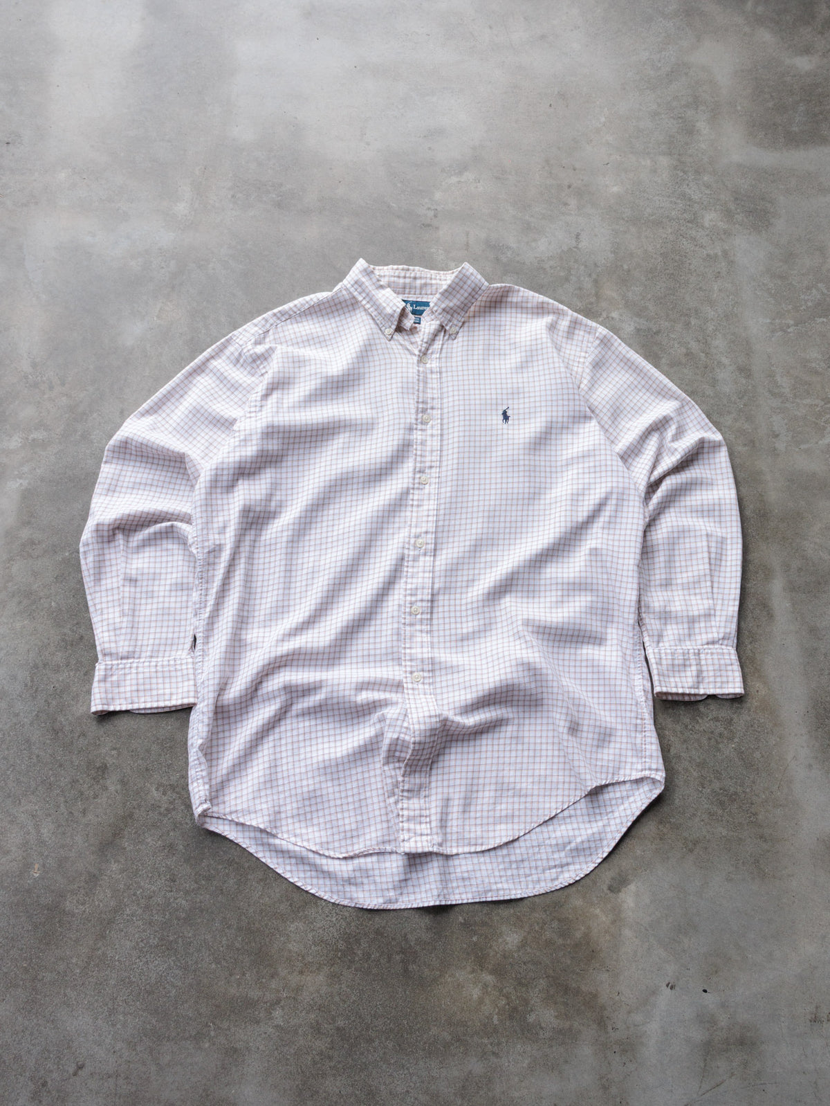 Vintage 00s White Tattersall Ralph Lauren Shirt (L)