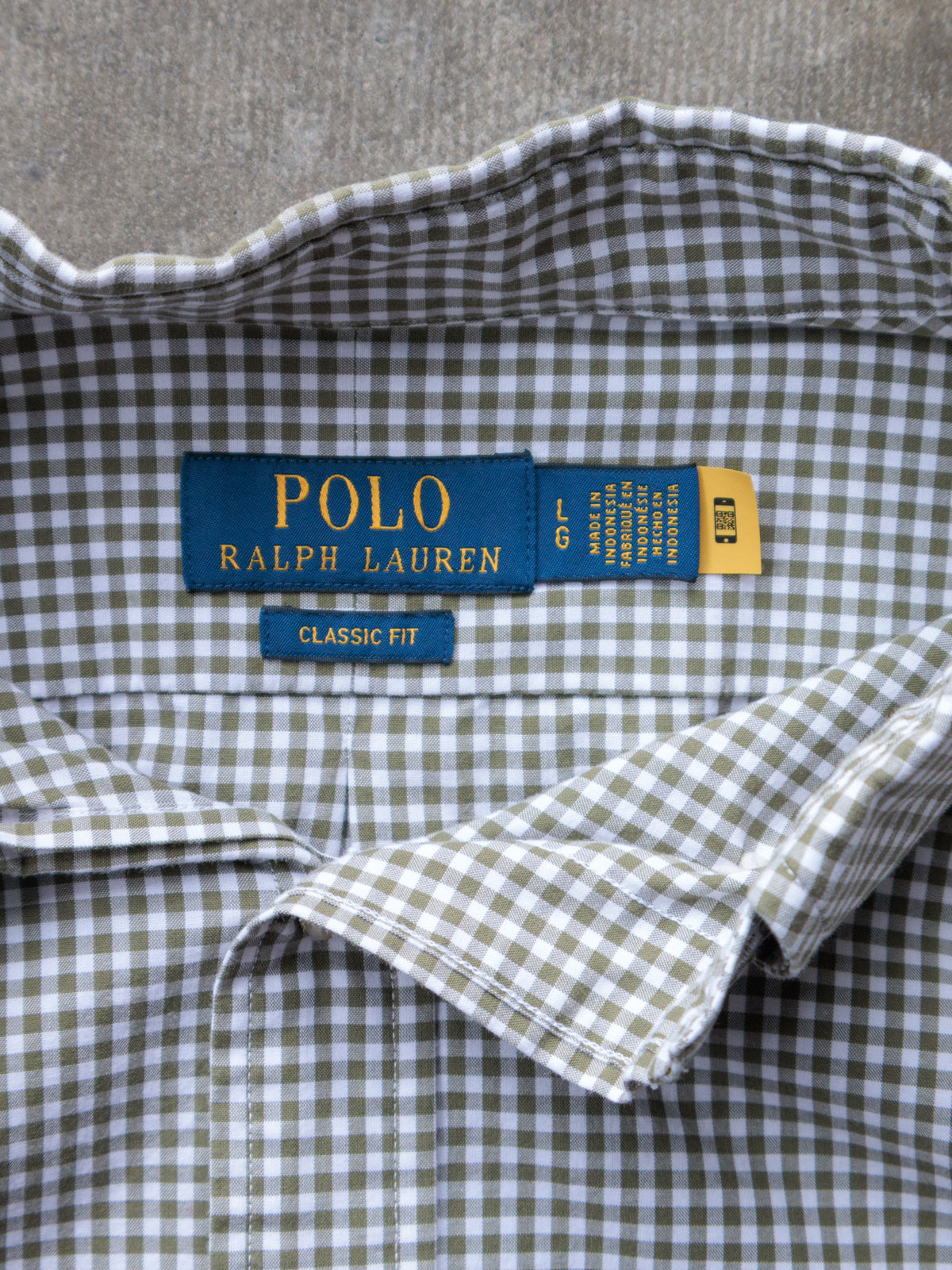 Vintage Green Gingham Polo Ralph Lauren Shirt (L)
