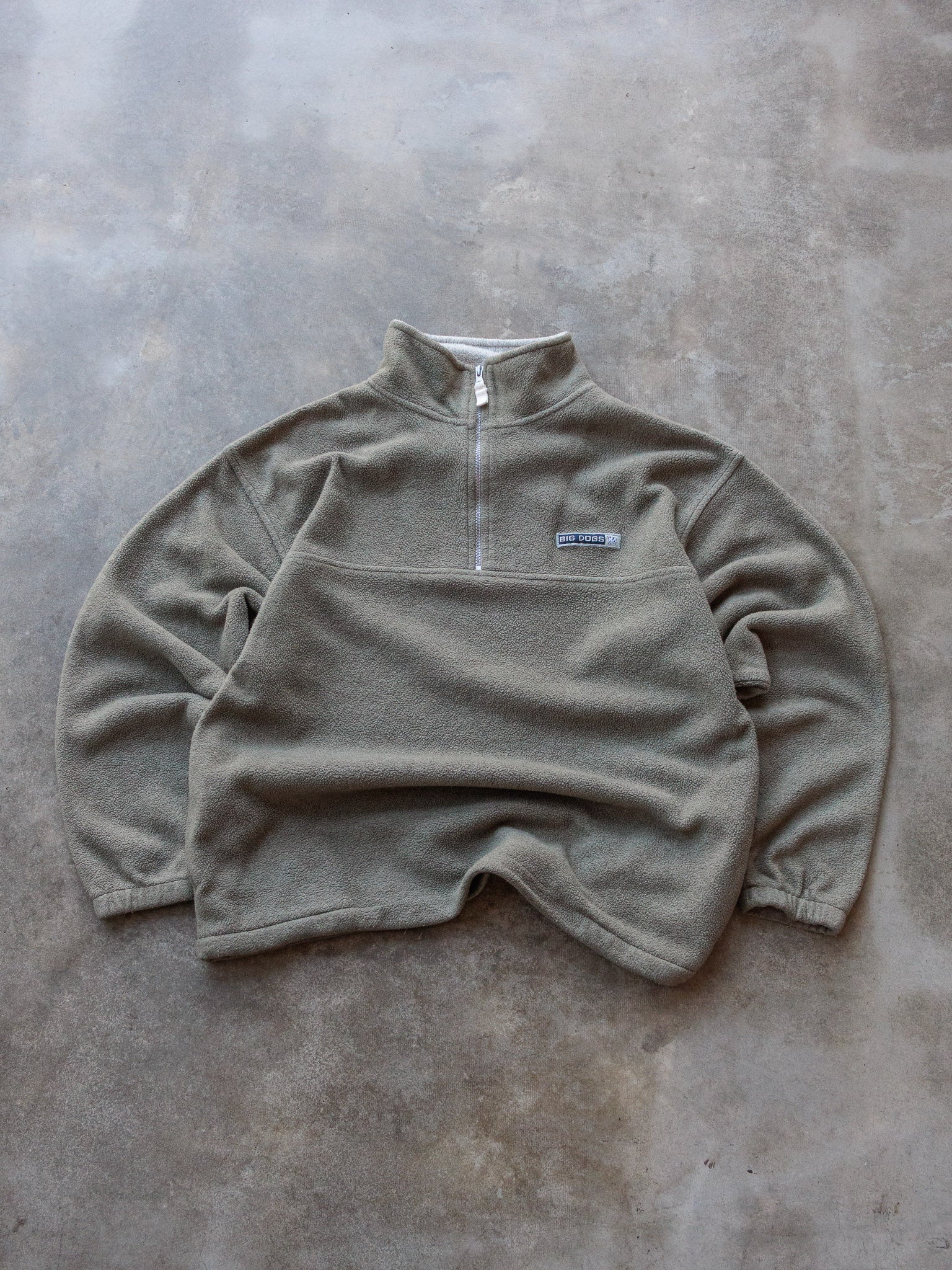 Vintage 90s Khaki Big Dogs Fleece Sweatshirt (M)