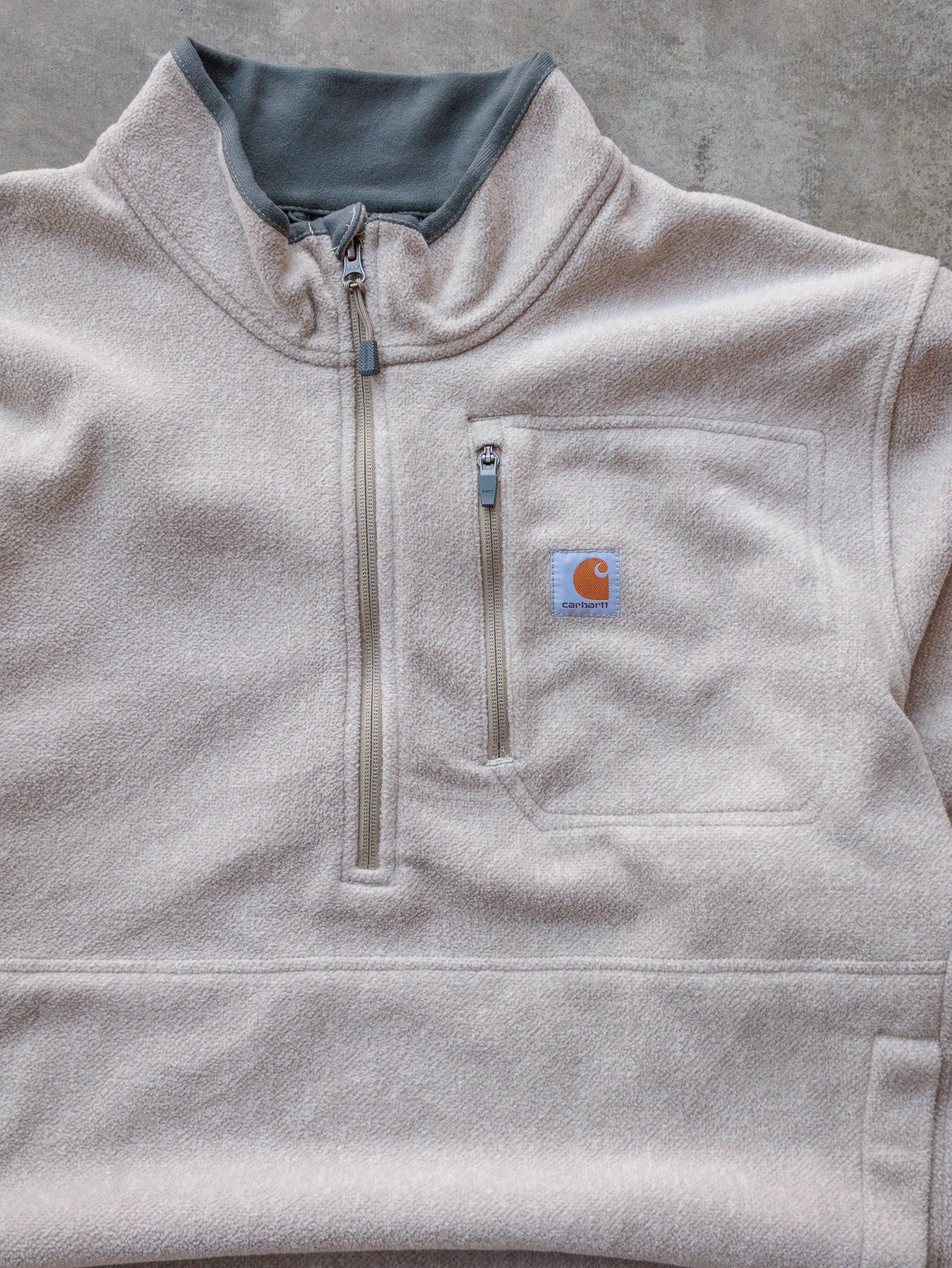 Vintage Beige Carhartt Fleece Sweatshirt (2XL)