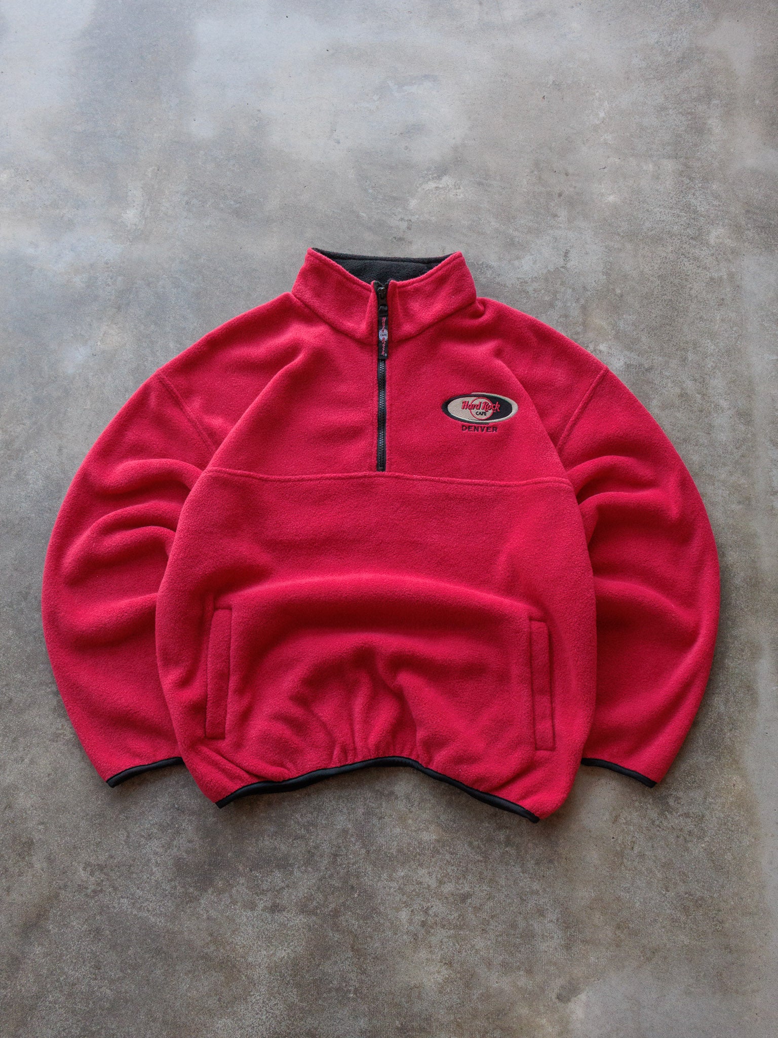 Vintage 90s Red Hard Rock Cafe Denver Fleece Sweatshirt (S)