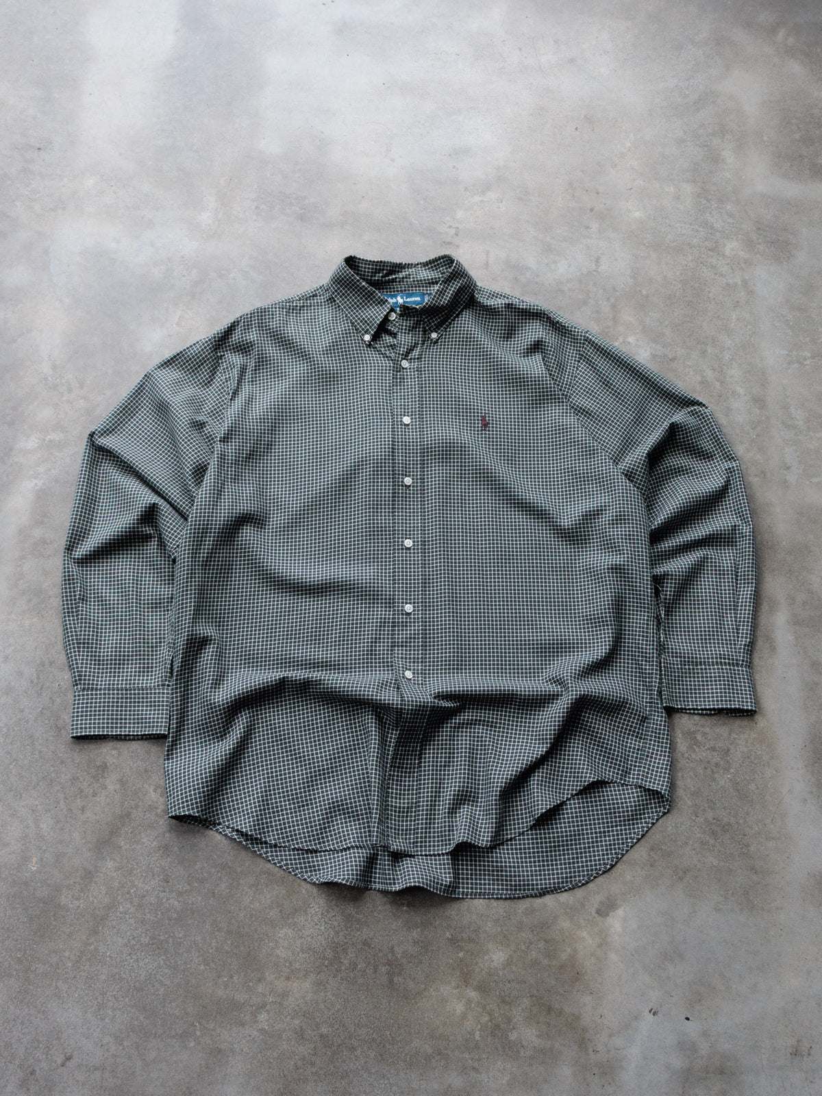 Vintage 00s Green Plaid Ralph Lauren Shirt (L)