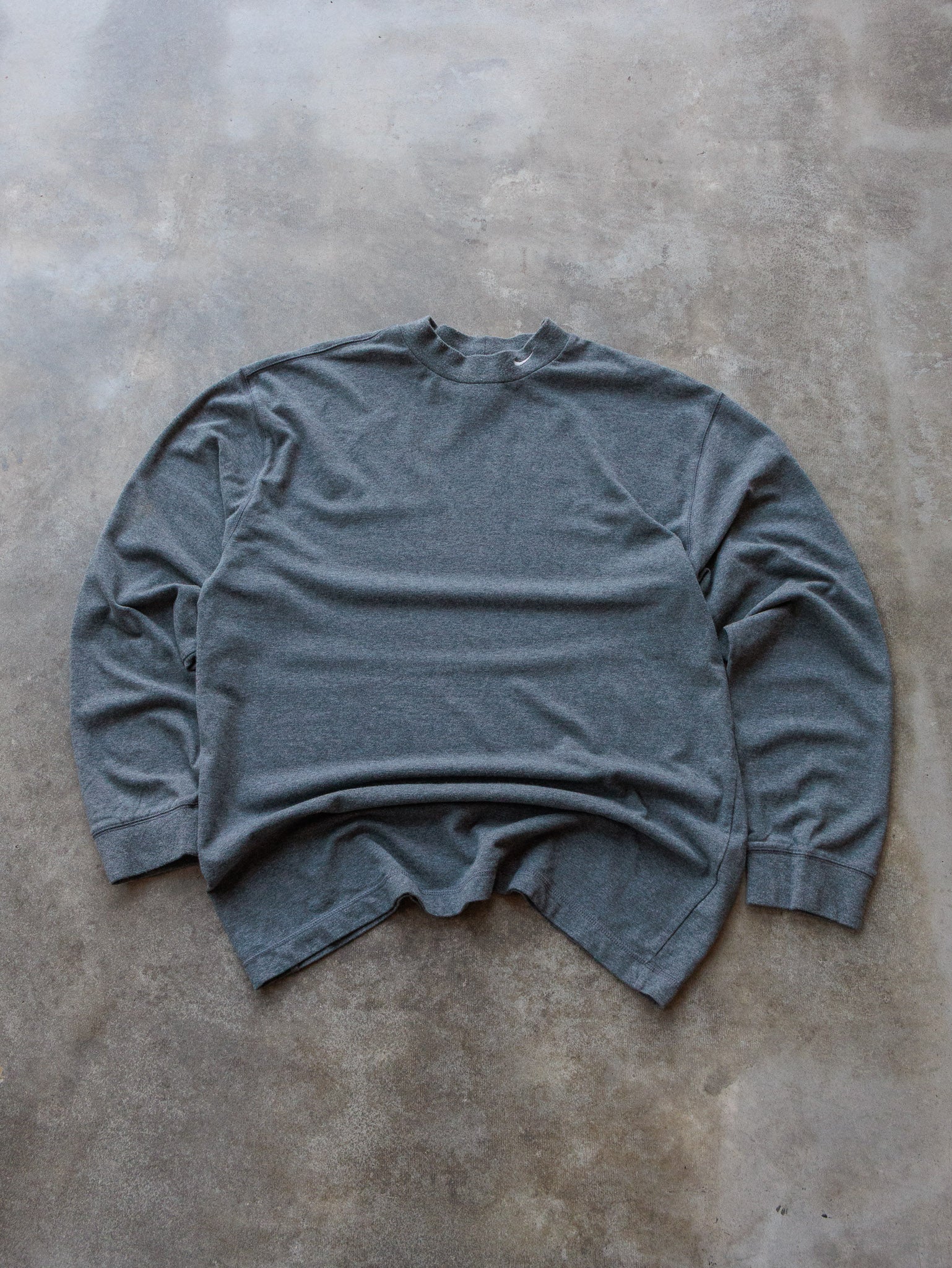 Vintage 00s Grey Nike Mock Neck Long Sleeve (L)