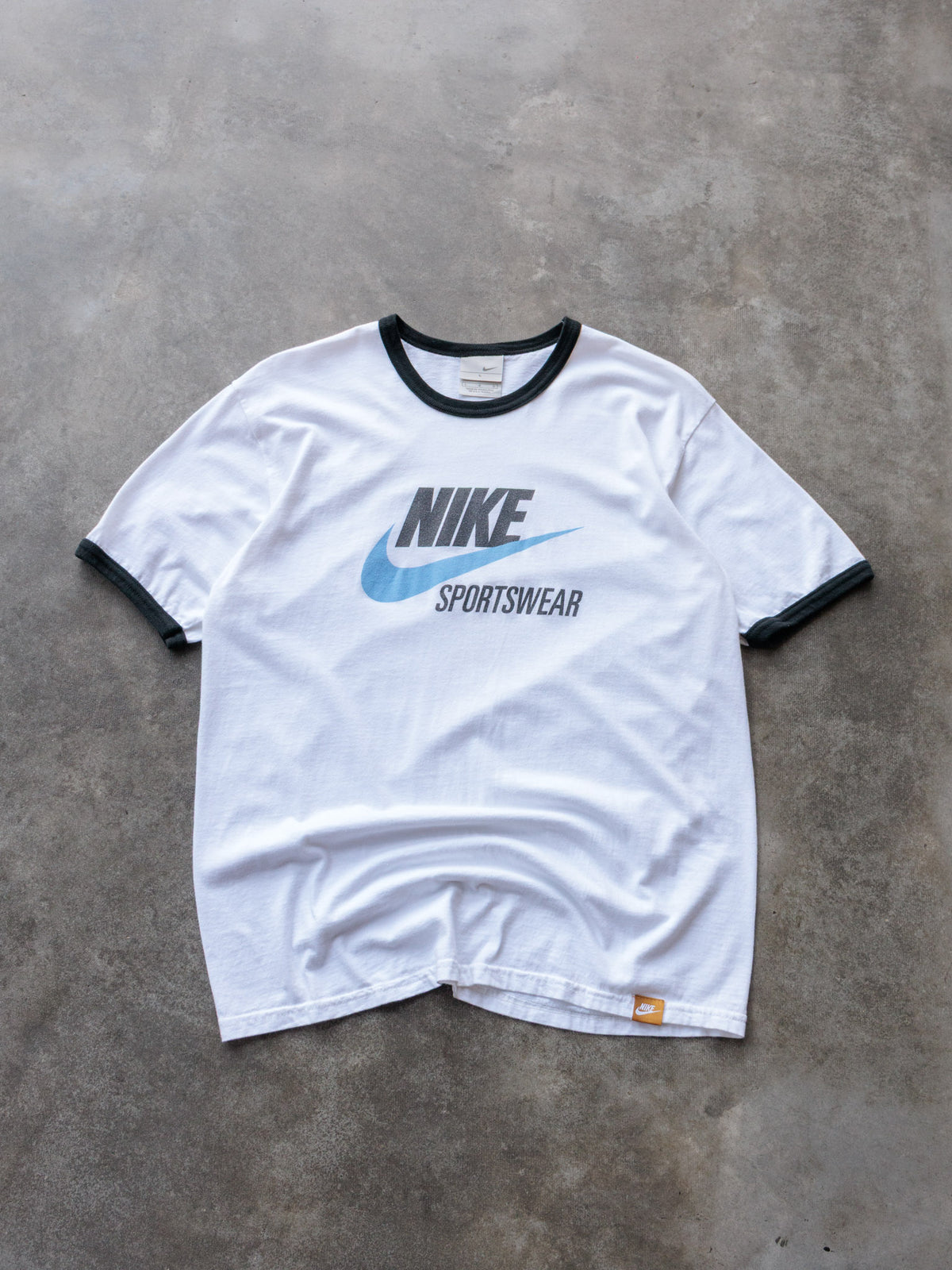 Vintage 00s White Nike Ringer Tee (L)