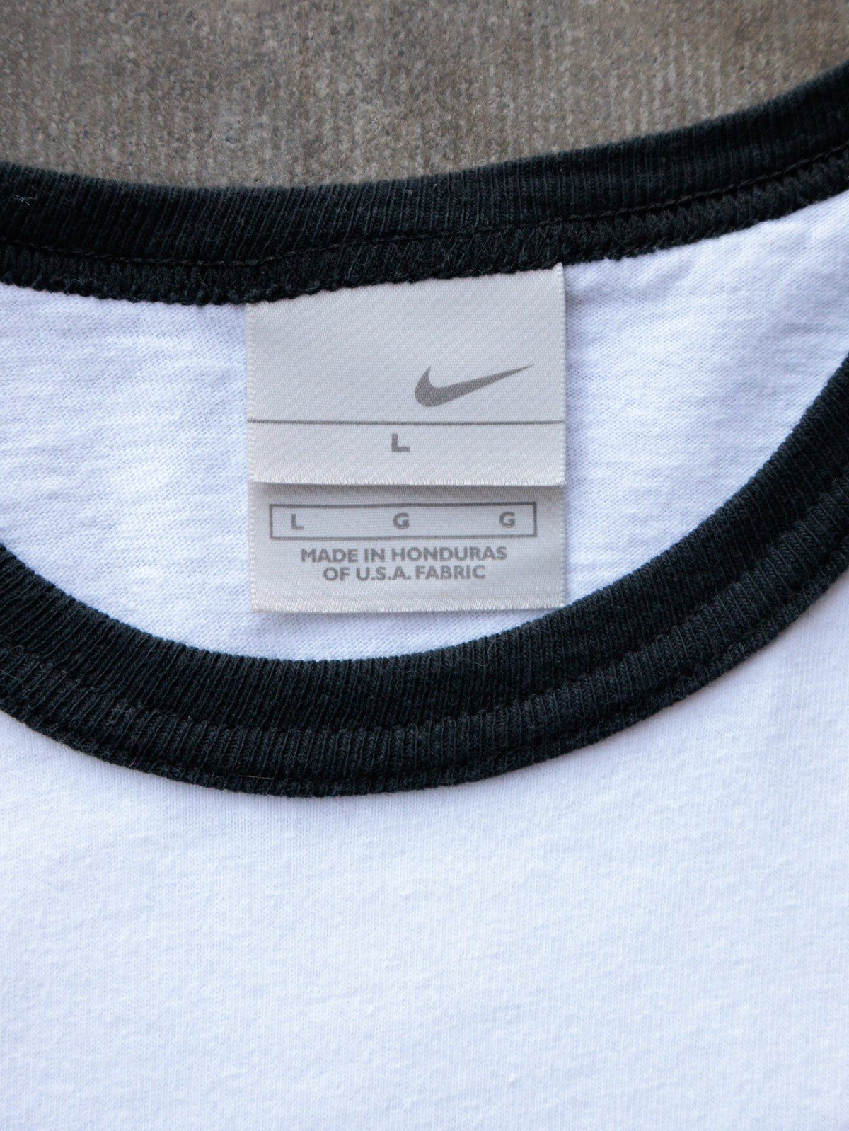 Vintage 00s White Nike Ringer Tee (L)