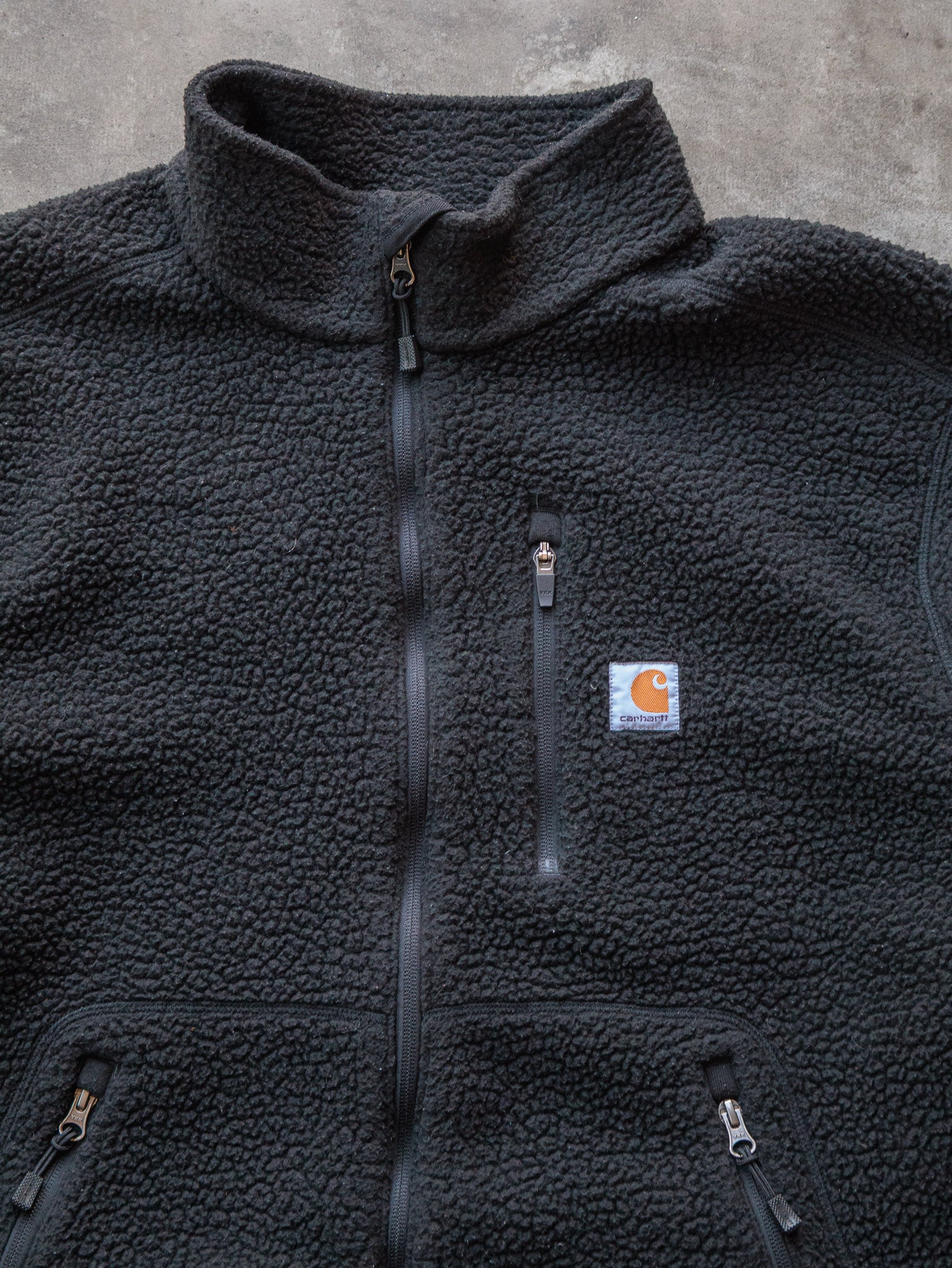 Vintage Black Carhartt Full Zip Fleece Jacket (2XL)