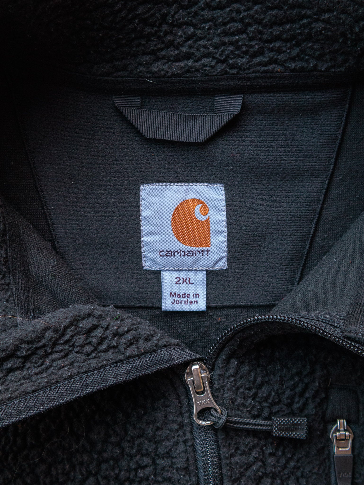 Vintage Black Carhartt Full Zip Fleece Jacket (2XL)