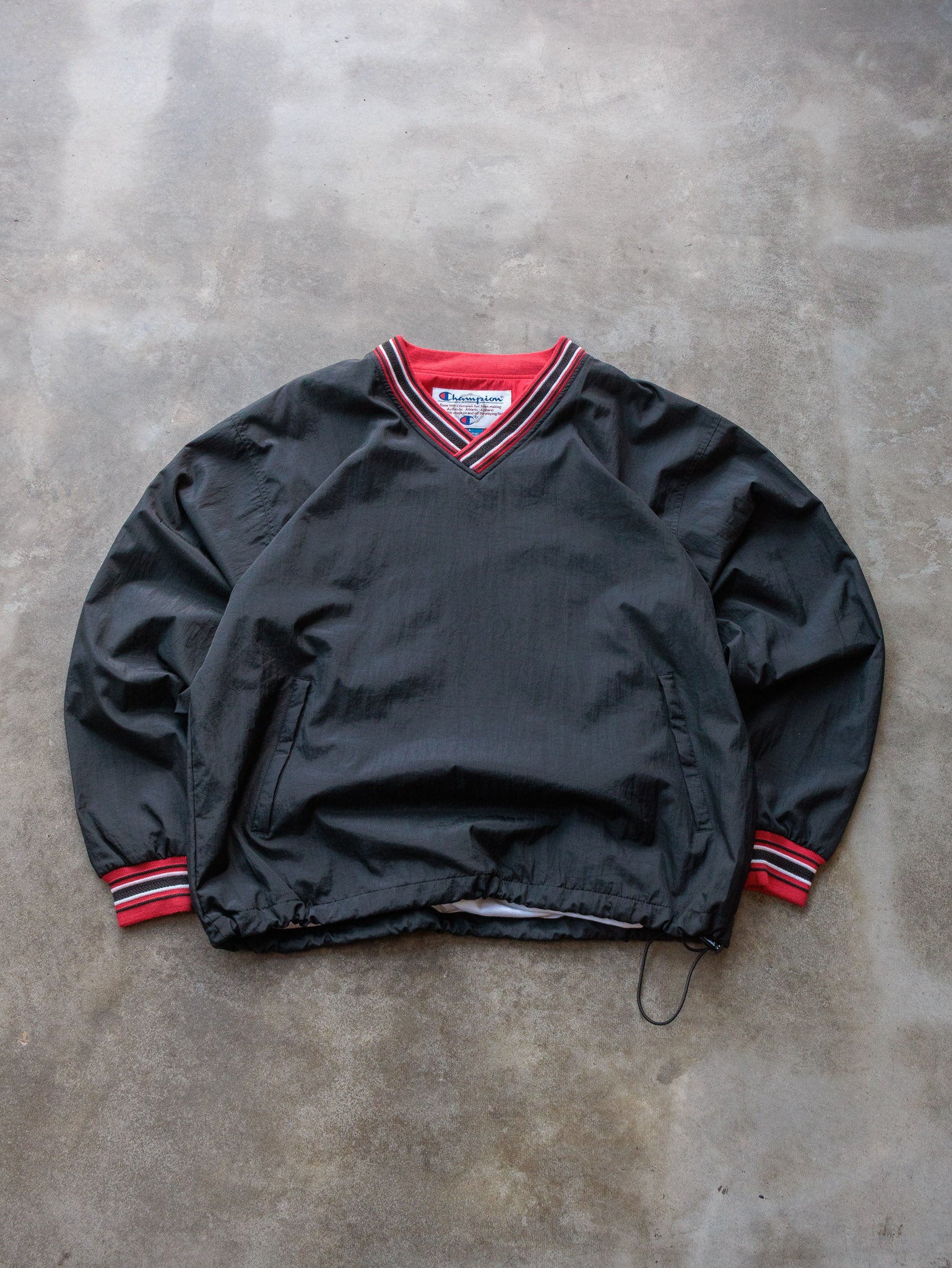 Vintage 90s Black Champion Pullover Jacket (L)