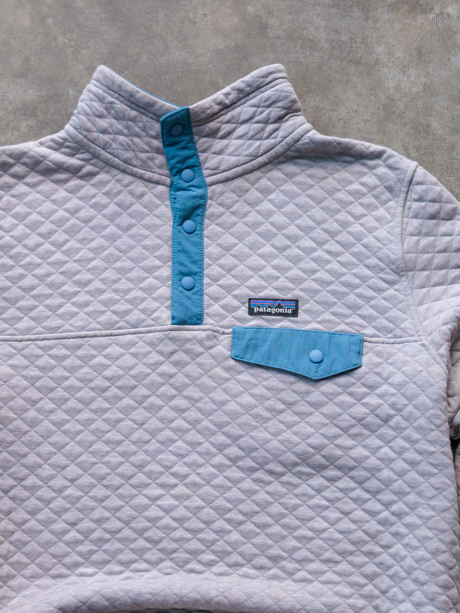 Vintage Grey Patagonia Quilted Snap-T Pullover Sweatshirt (L)