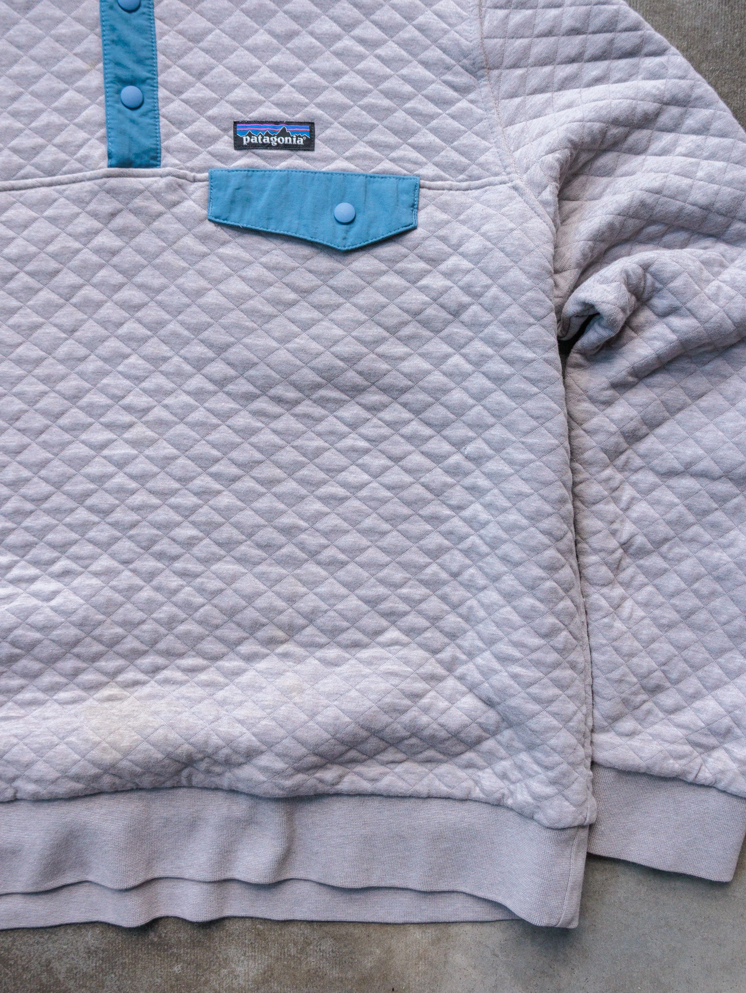 Vintage Grey Patagonia Quilted Snap-T Pullover Sweatshirt (L)
