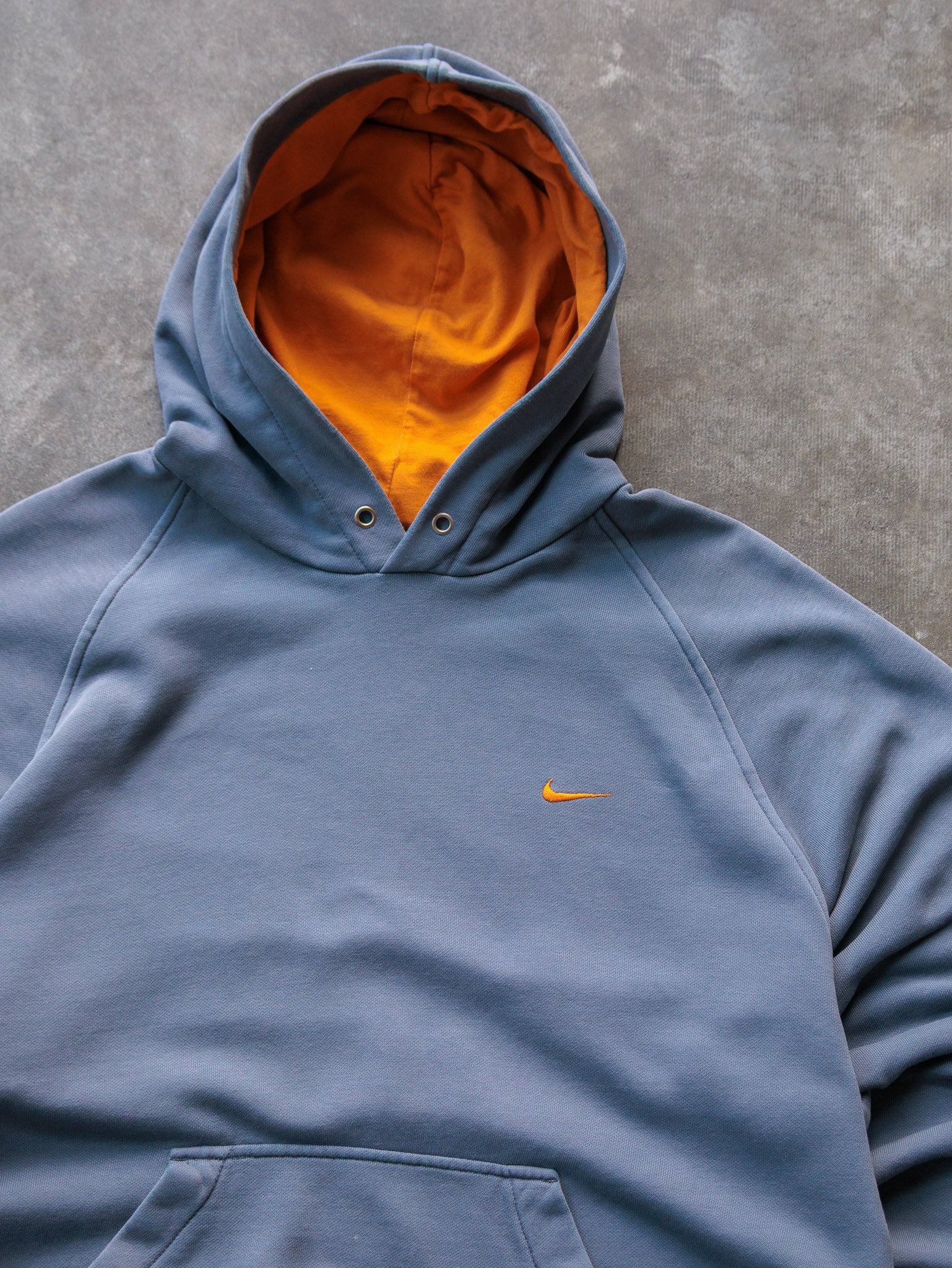 Vintage 00s Grey & Orange Nike Swoosh Hoodie (XL)