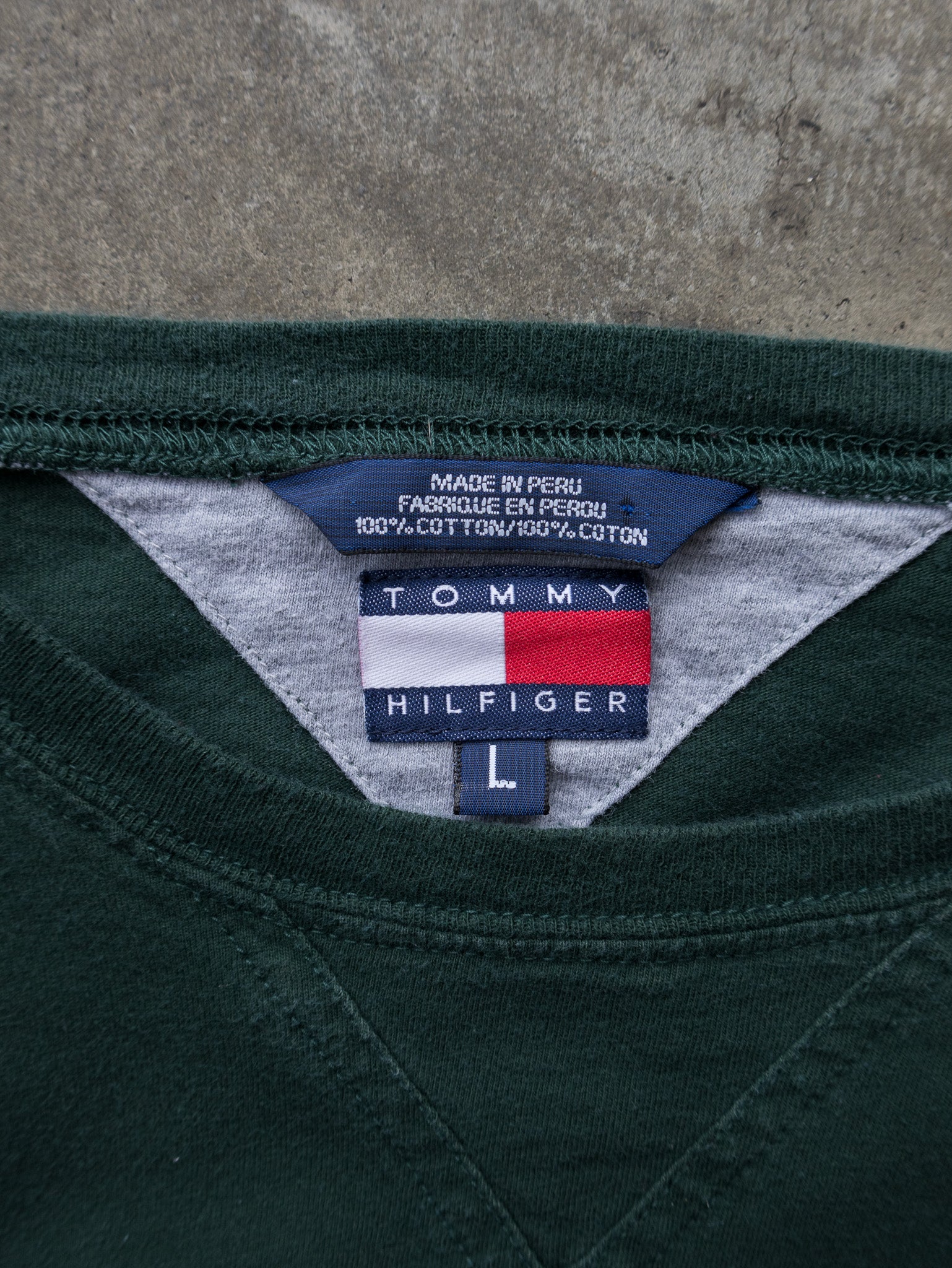 Vintage Green Tommy Hilfiger Long Sleeve (L)