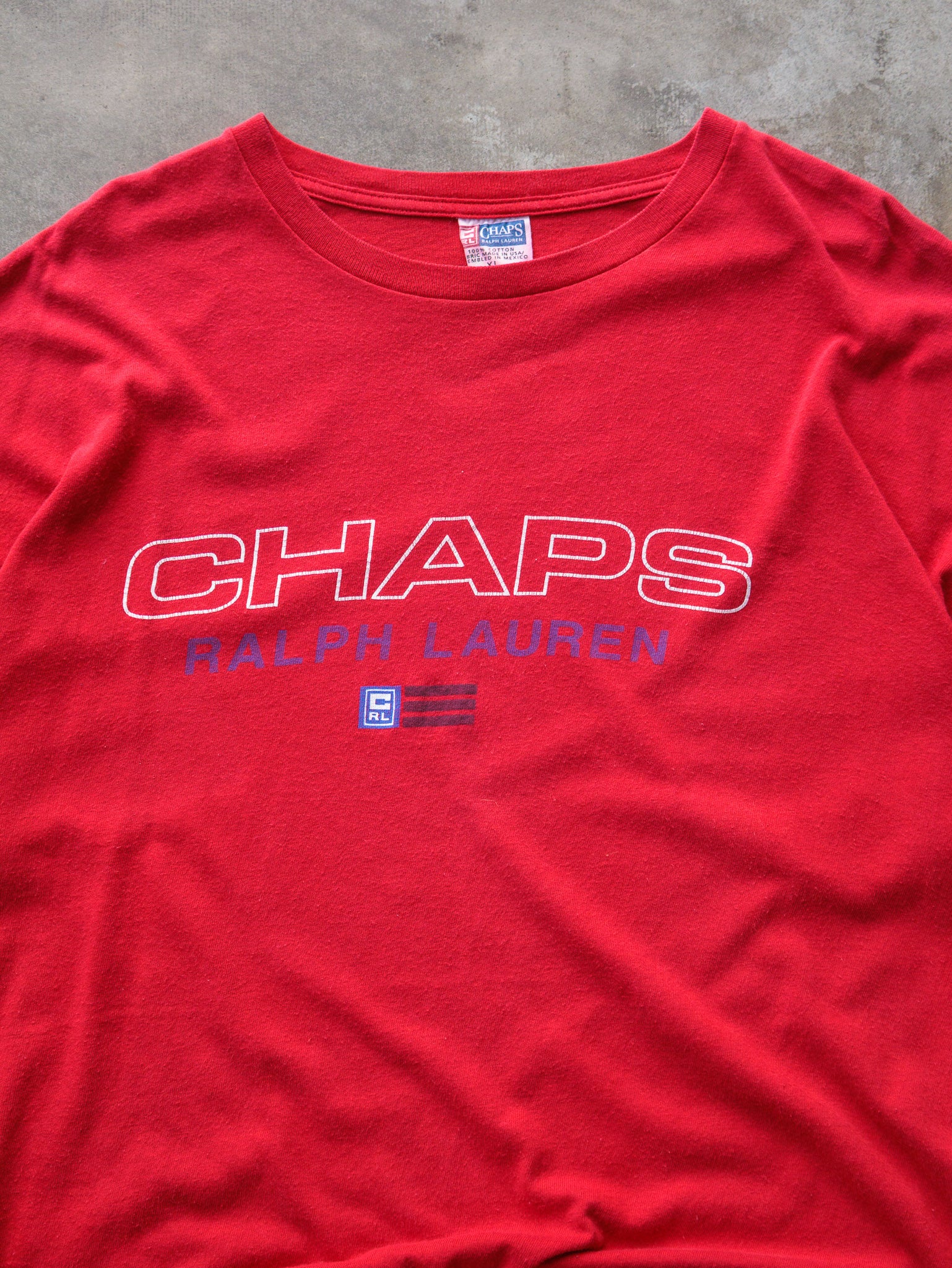 Vintage 90s Red Chaps Ralph Lauren Tee (XL)