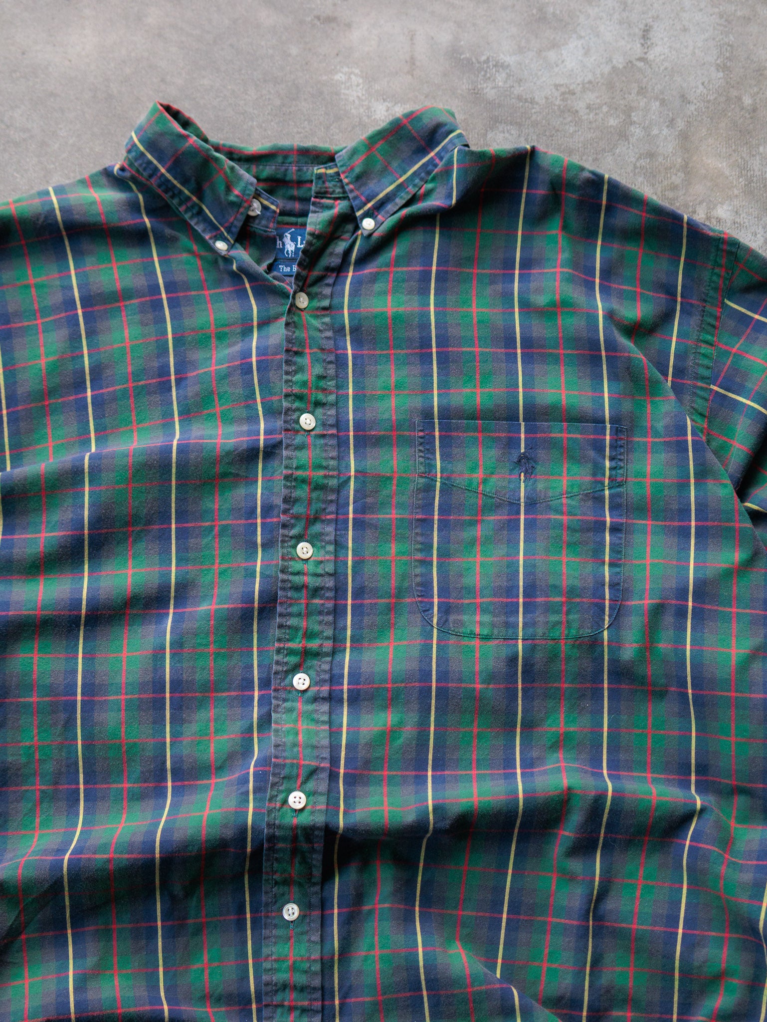 Vintage 90s Green Ralph Lauren Plaid Shirt (2XL)