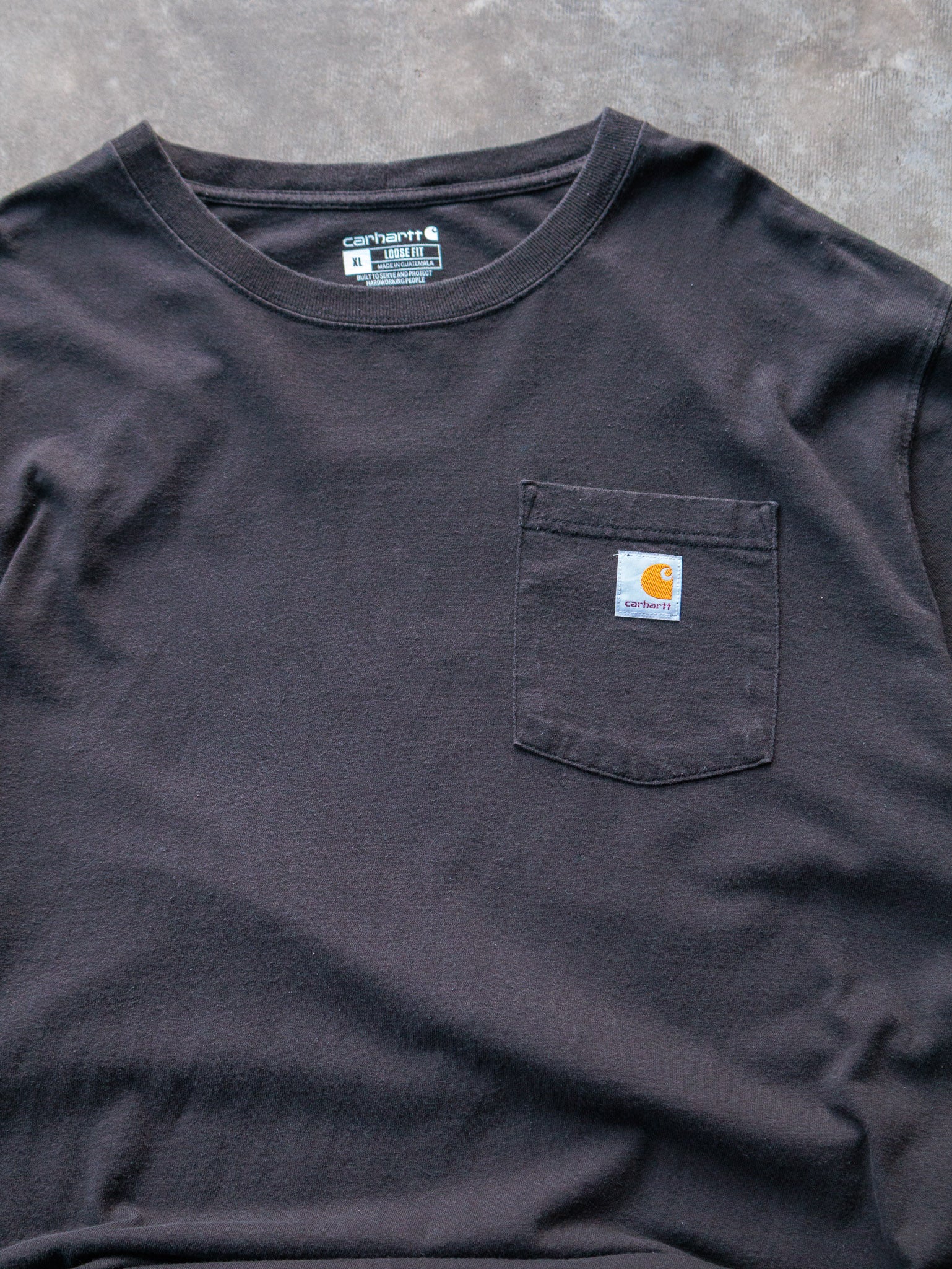 Vintage Faded Black Carhartt Pocket Long Sleeve (XL)