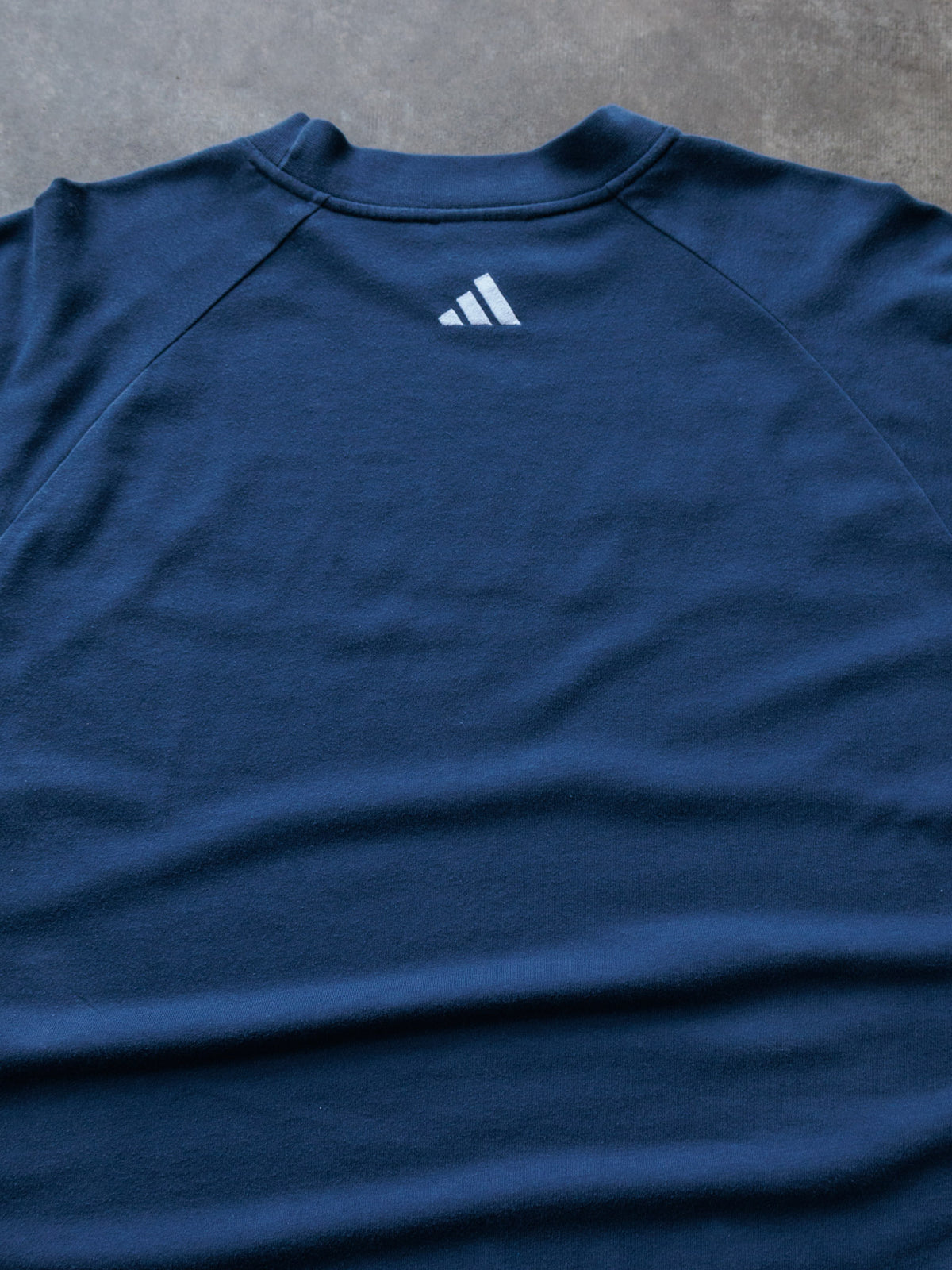 Vintage Navy Adidas Colourblock Long Sleeve Tee (L)