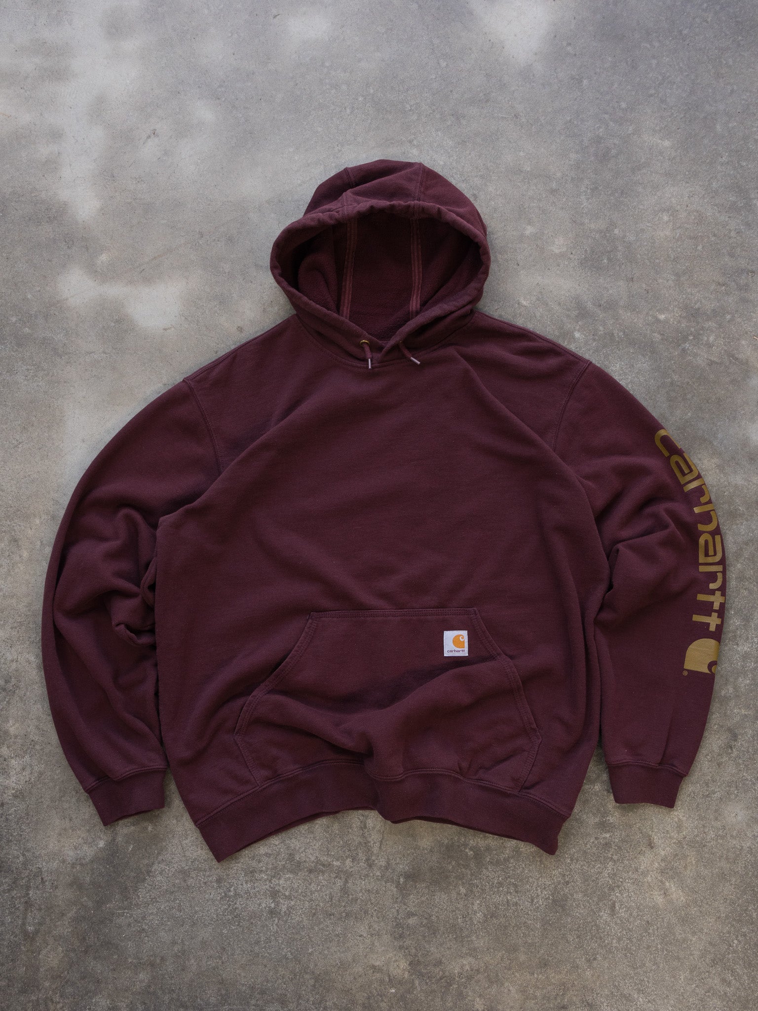 Vintage Burgundy Carhartt Hoodie (L)