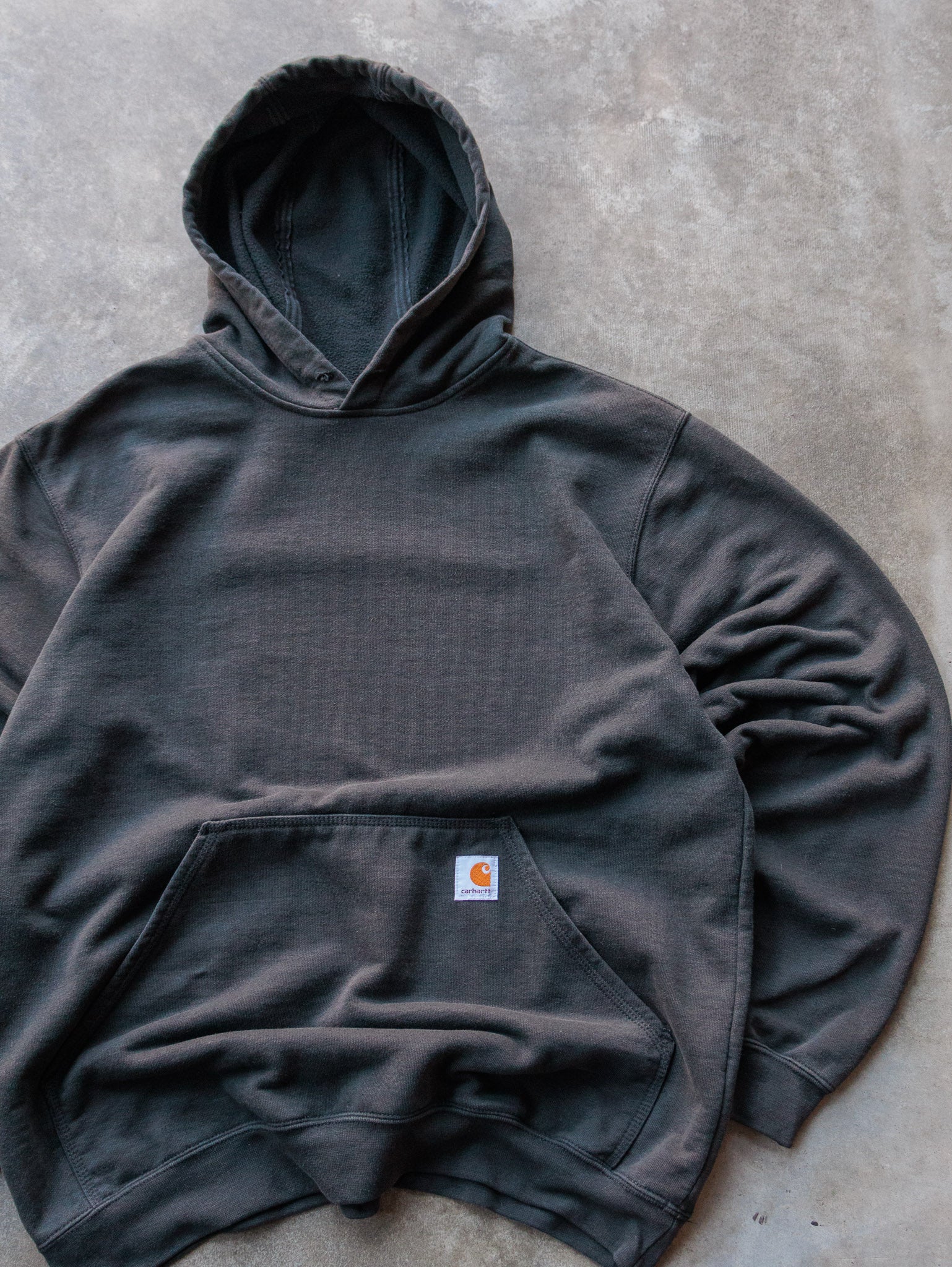 Vintage Faded Black Carhartt Hoodie (M)
