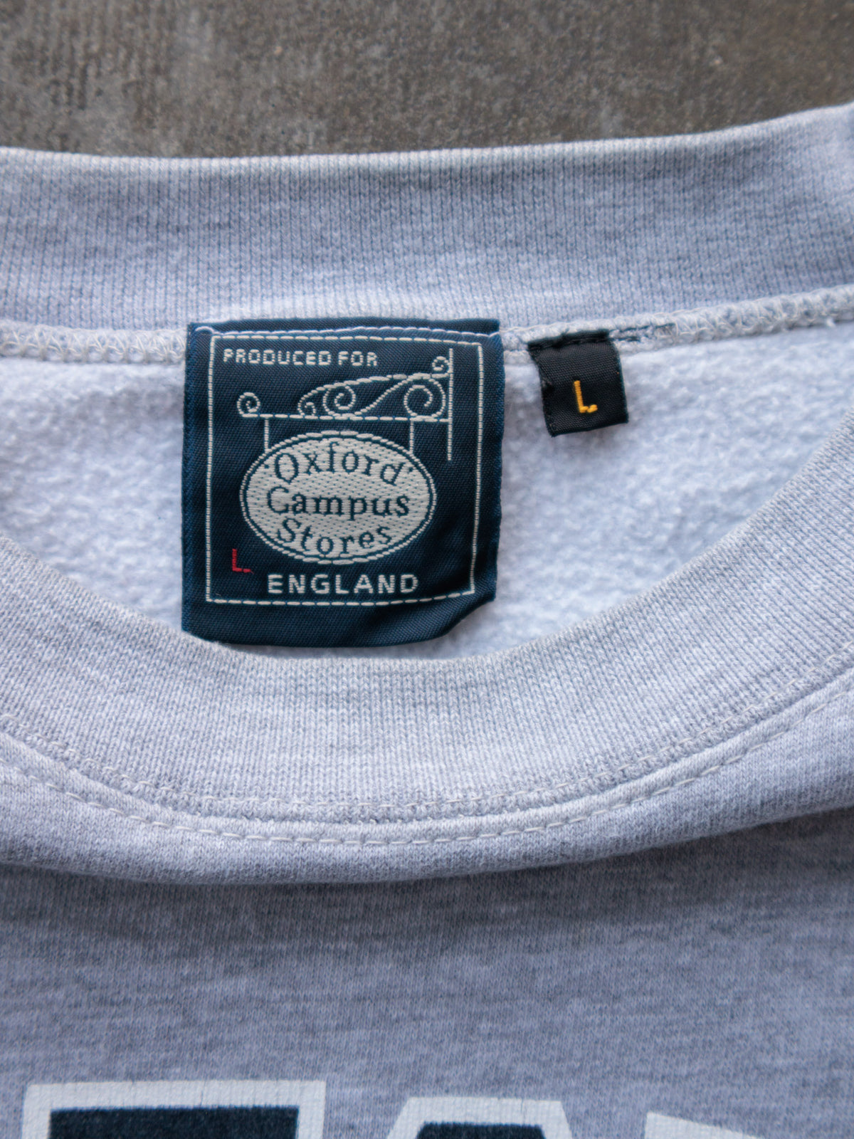 Vintage Grey Oxford University Sweatshirt (L)