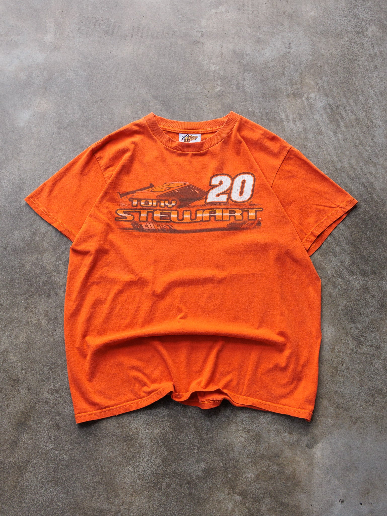 Vintage 00s Orange Tony Stewart NASCAR Tee (L)