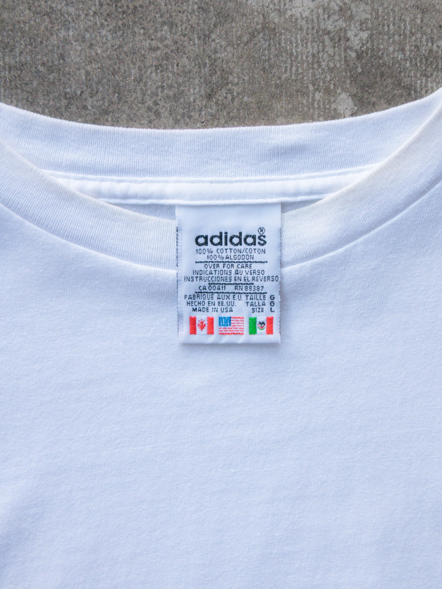 Vintage 90s White Adidas Long Sleeve (L)