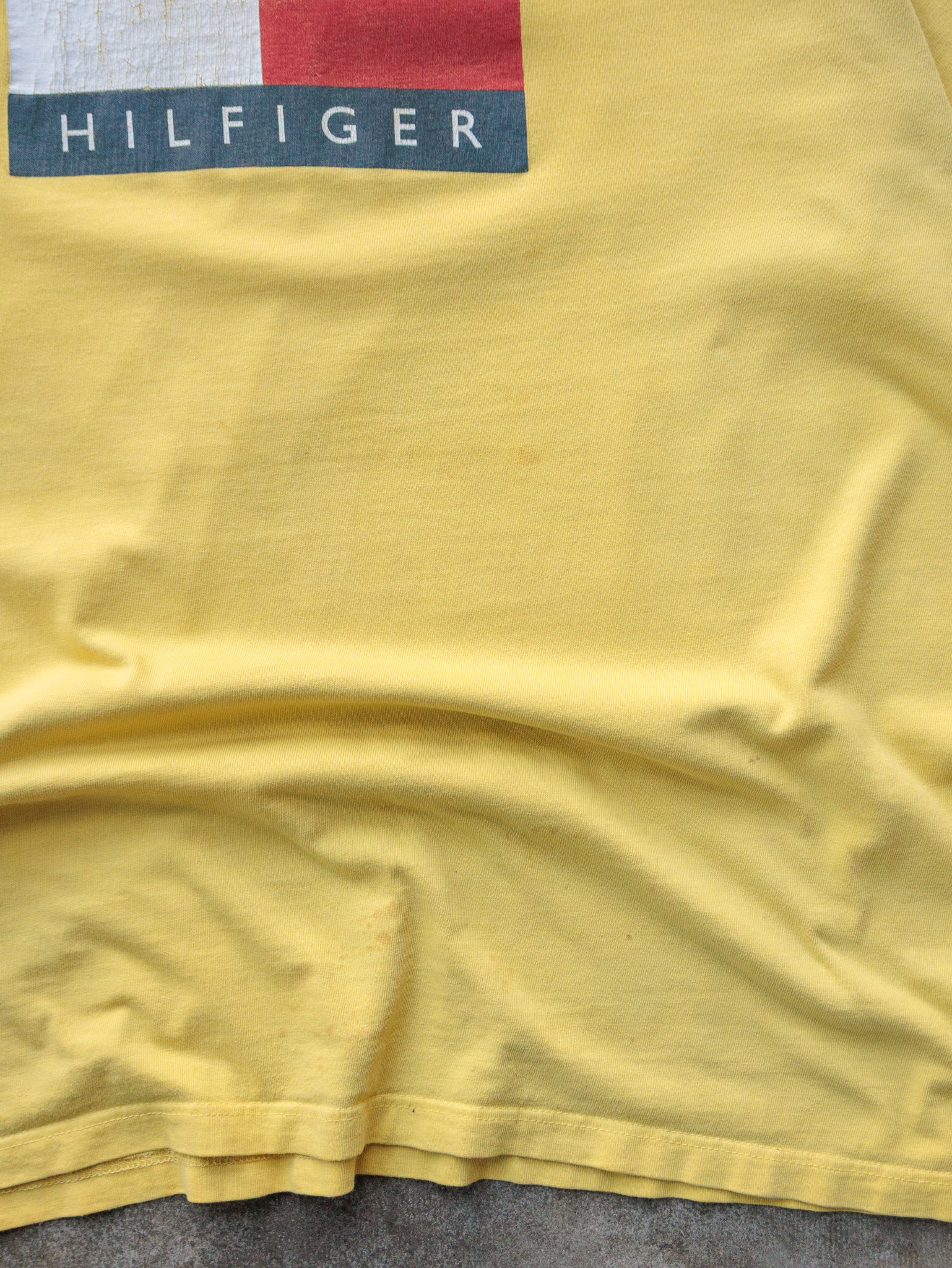 Vintage Yellow Tommy Hilfiger Ringer Tee (L)