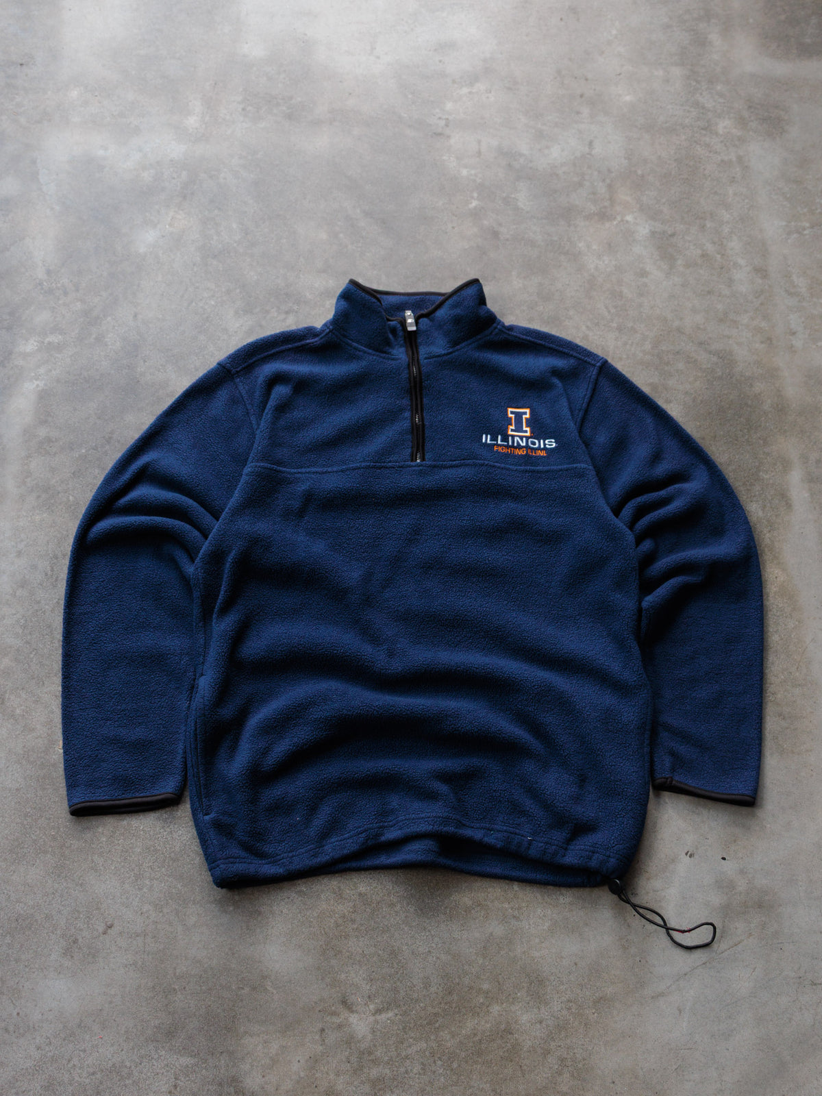 Vintage Navy Starter Illinois Fighting Illini Fleece Quarter Zip (M)