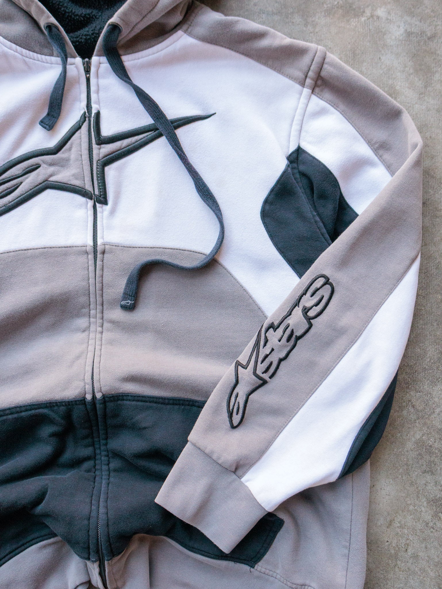 Vintage Colour Block Alpinestars Zip Hoodie (XL)
