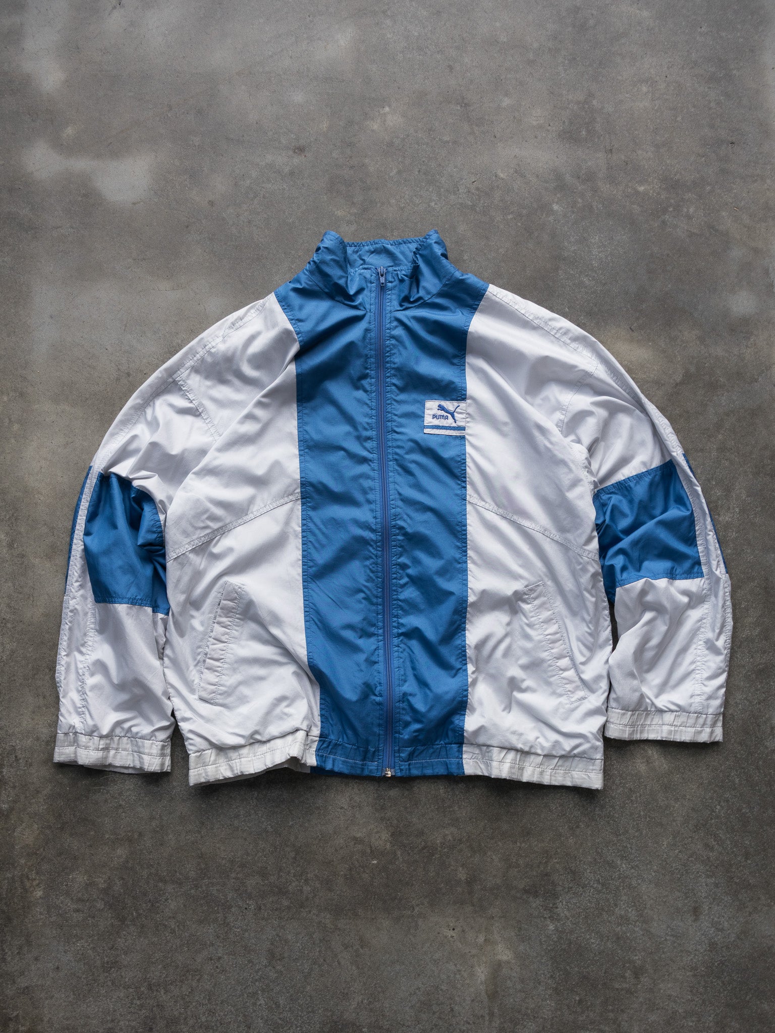 Vintage Blue & White Puma Track Jacket (L)