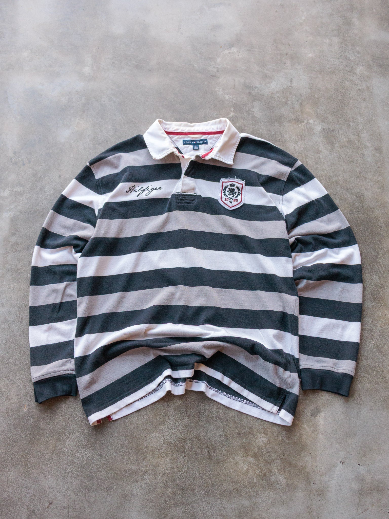 Vintage Tommy Hilfiger Striped Rugby Shirt (XL)