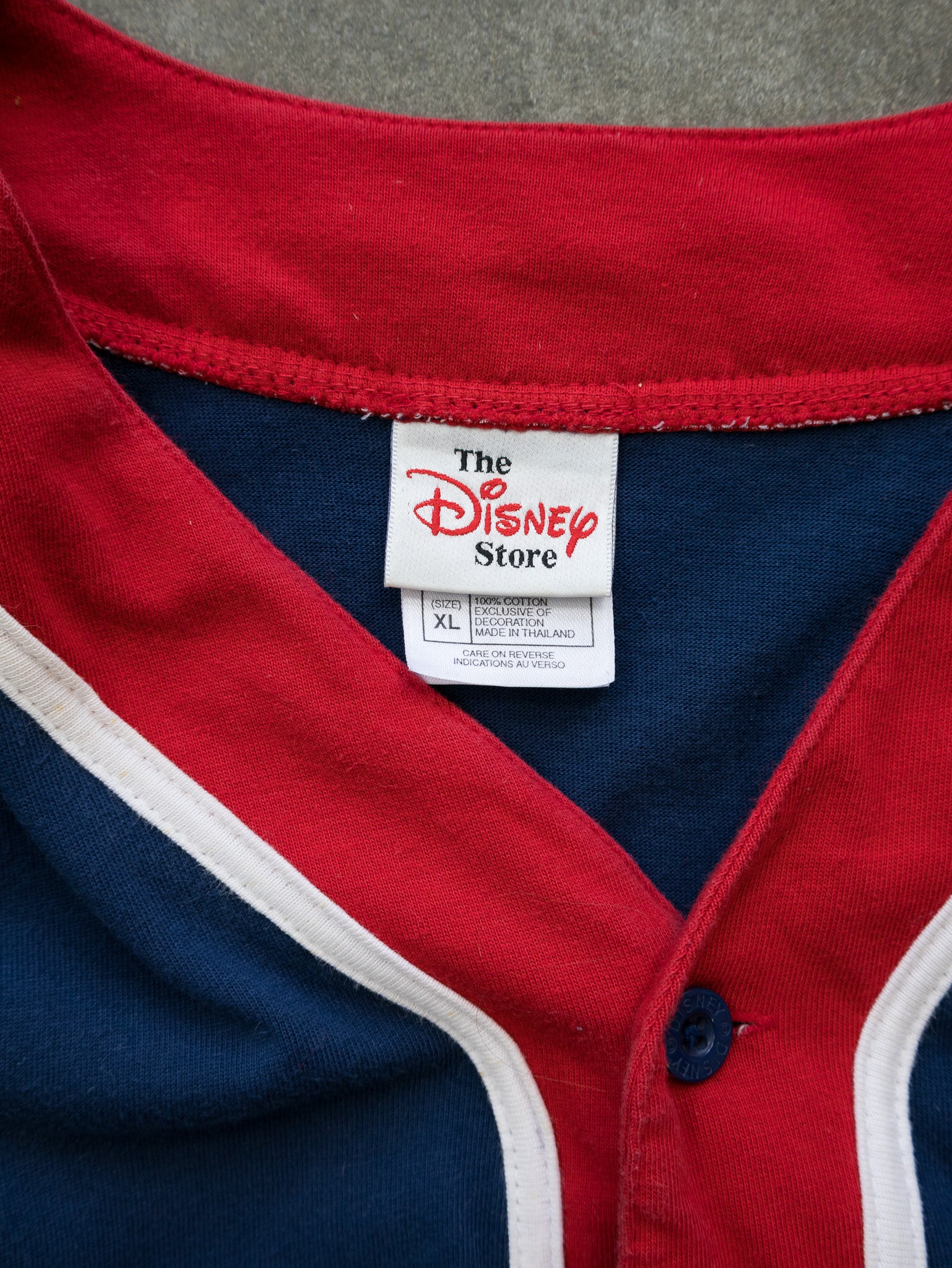 Vintage Navy and Red Mickey Baseball Jersey (XL)