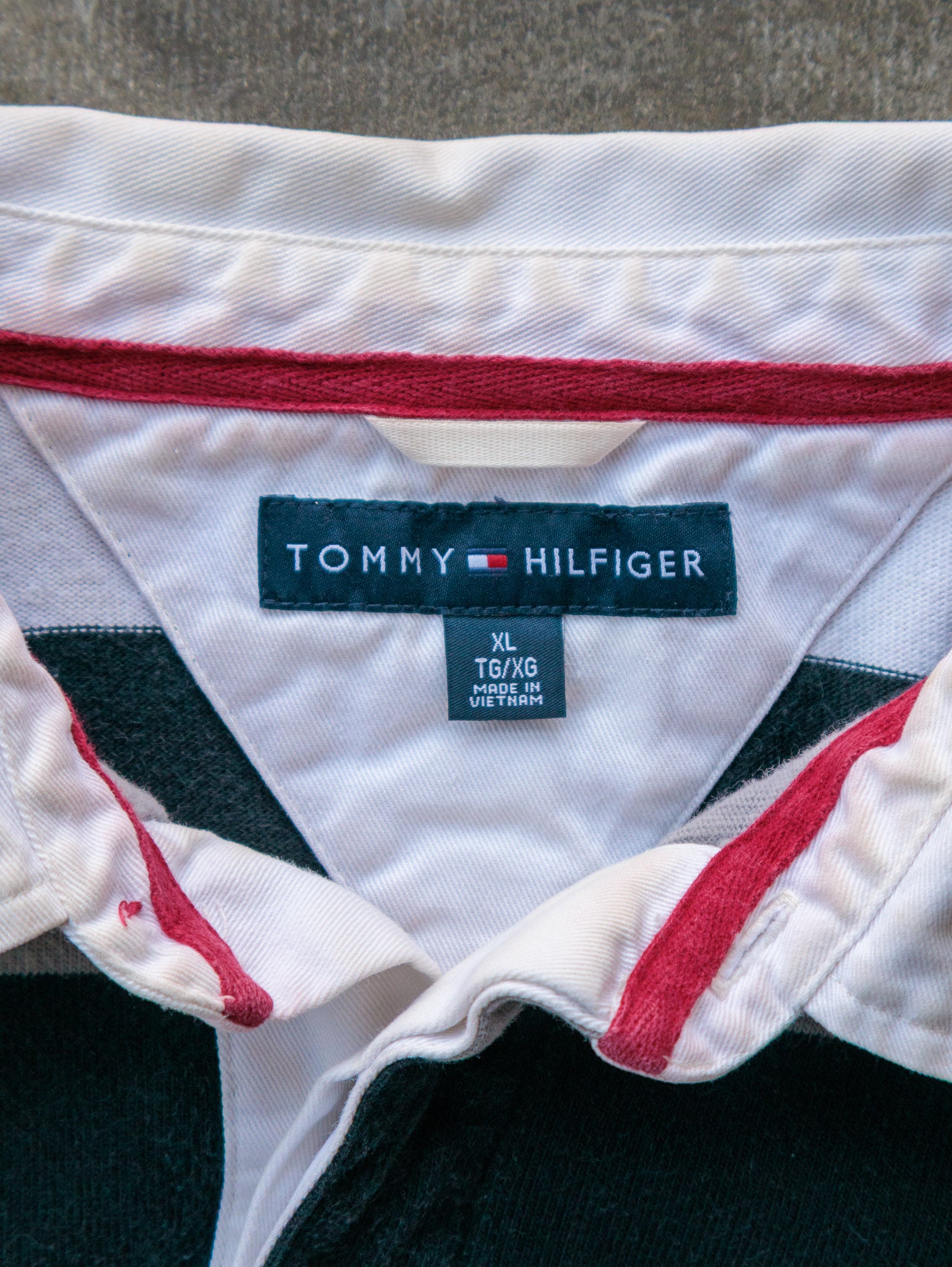 Vintage Tommy Hilfiger Striped Rugby Shirt (XL)