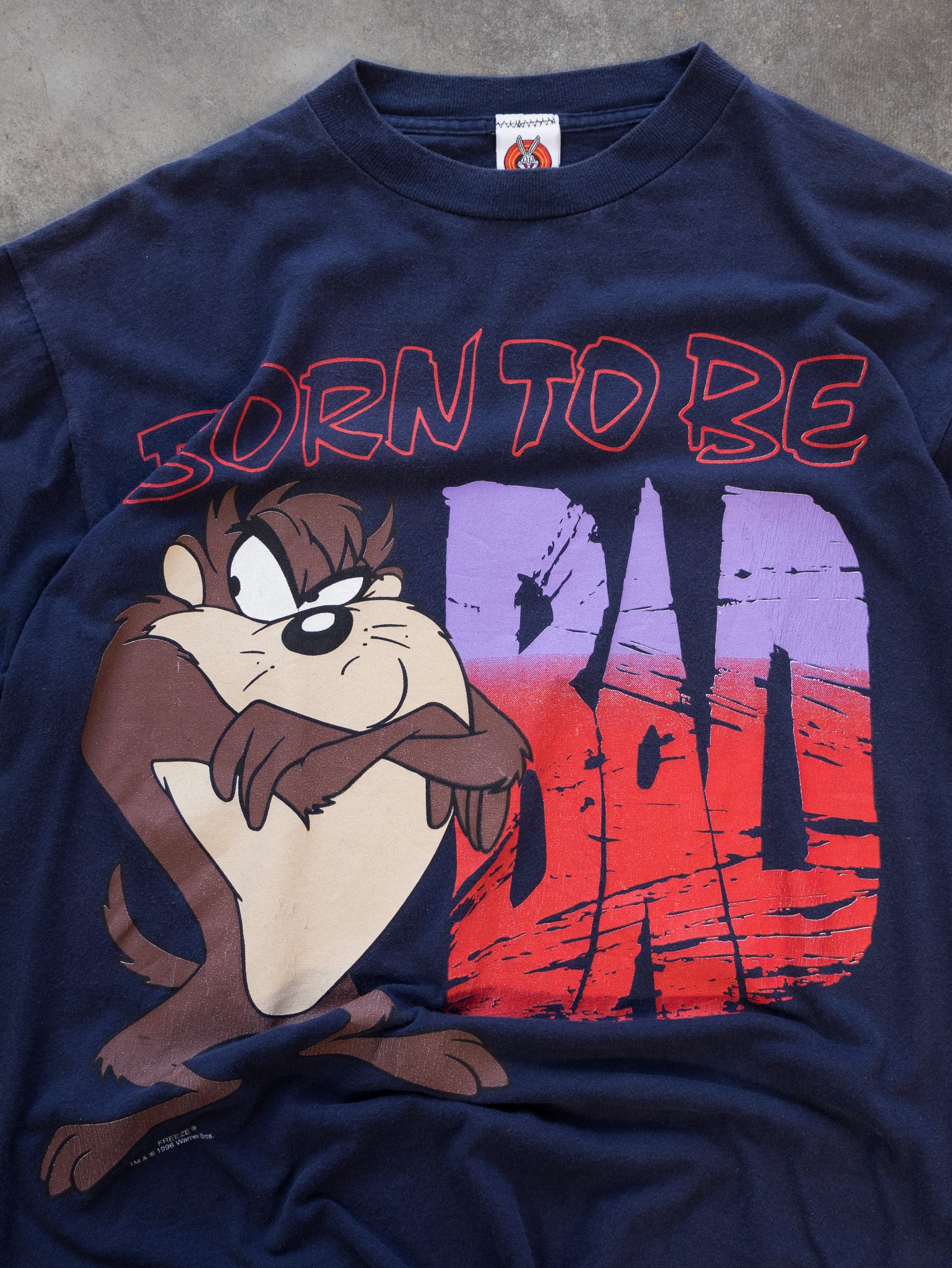 Vintage Navy Born To Be Bad Taz Tee (XL)