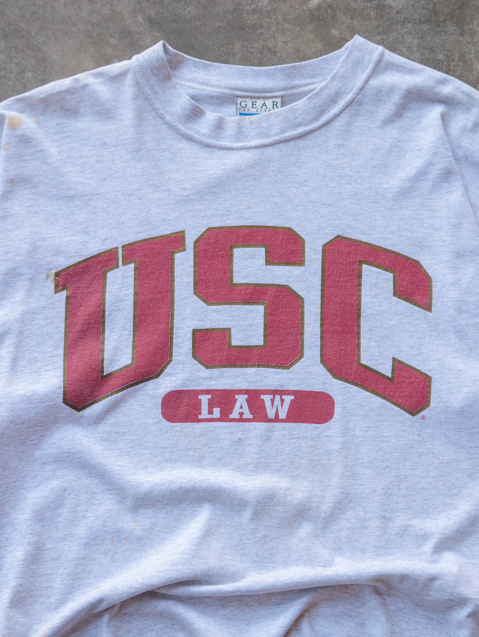 Vintage 90s Thrashed USC Law Spell Out Tee (L)