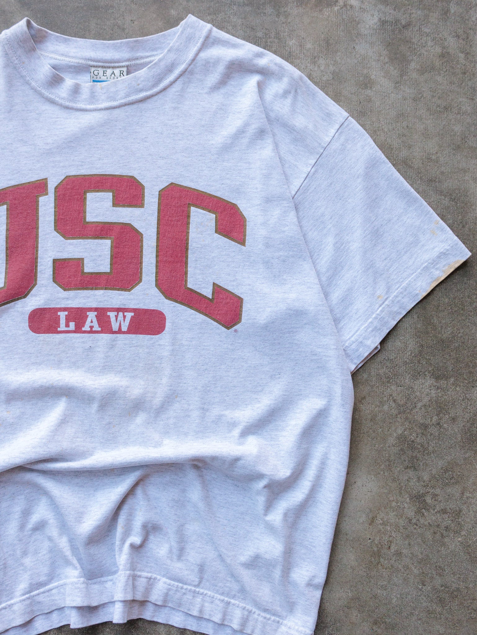 Vintage 90s Thrashed USC Law Spell Out Tee (L)
