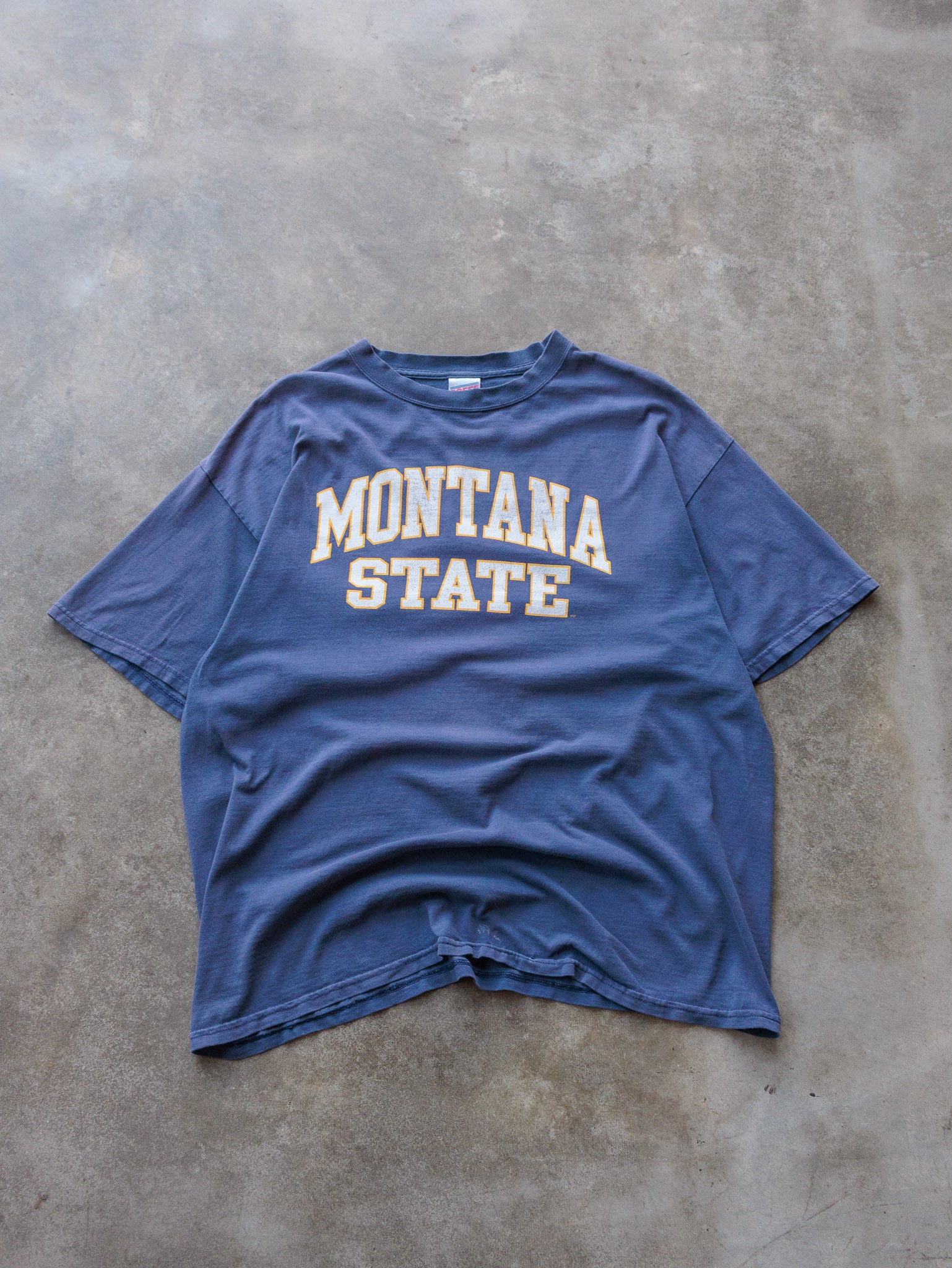 Vintage 90s Blue Montana State University Spell Out Tee (XL)