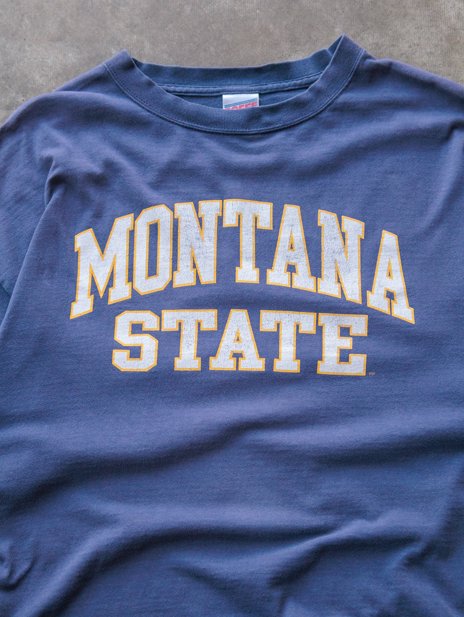 Vintage 90s Blue Montana State University Spell Out Tee (XL)