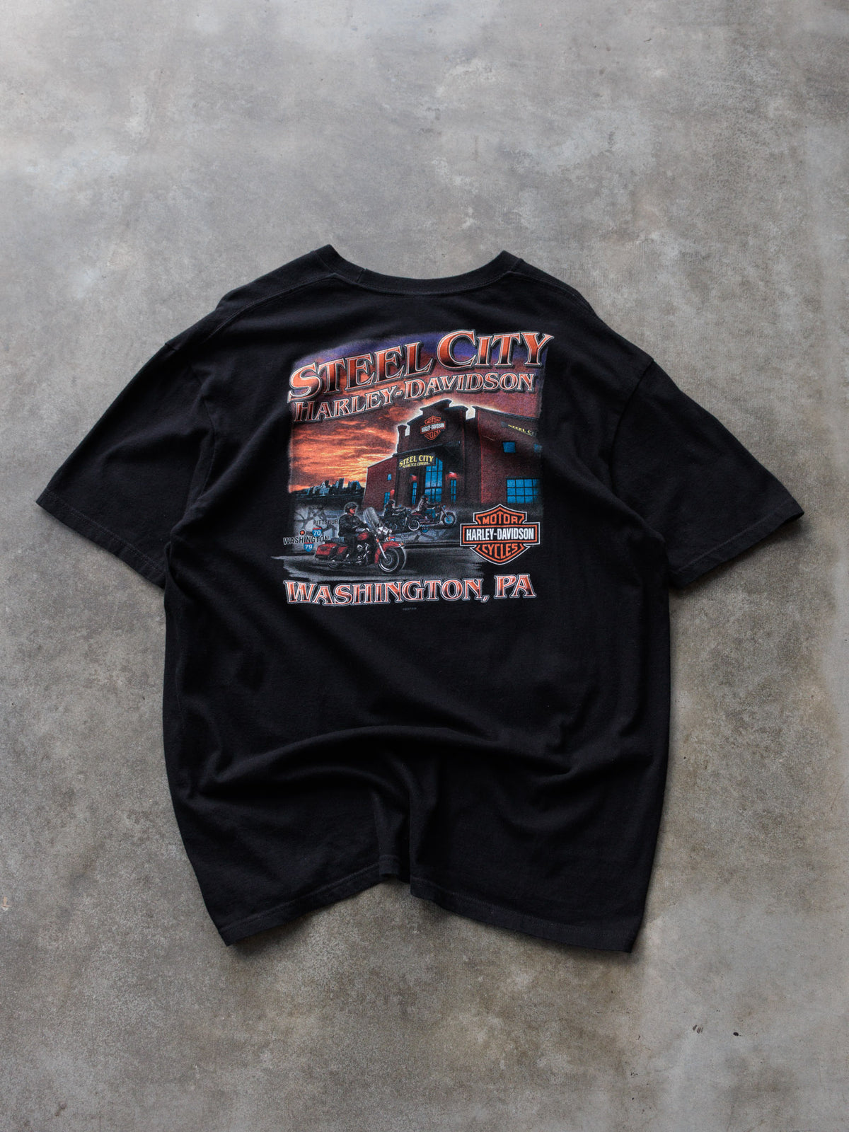 Vintage Black Harley-Davidson Washington PA Tee (XL)