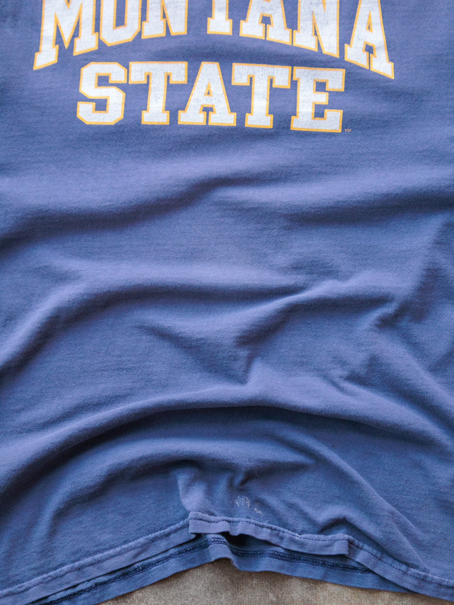 Vintage 90s Blue Montana State University Spell Out Tee (XL)