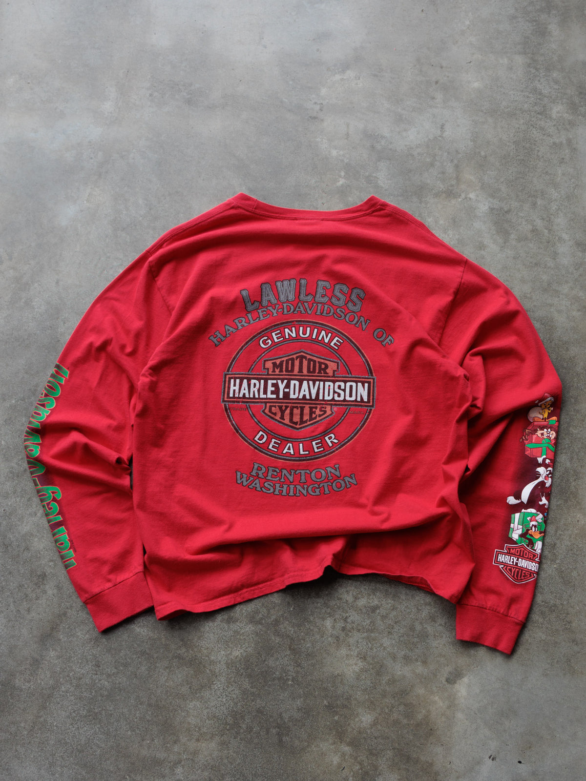 2017 Red Harley-Davidson Renton Washington Long Sleeve Tee (L)