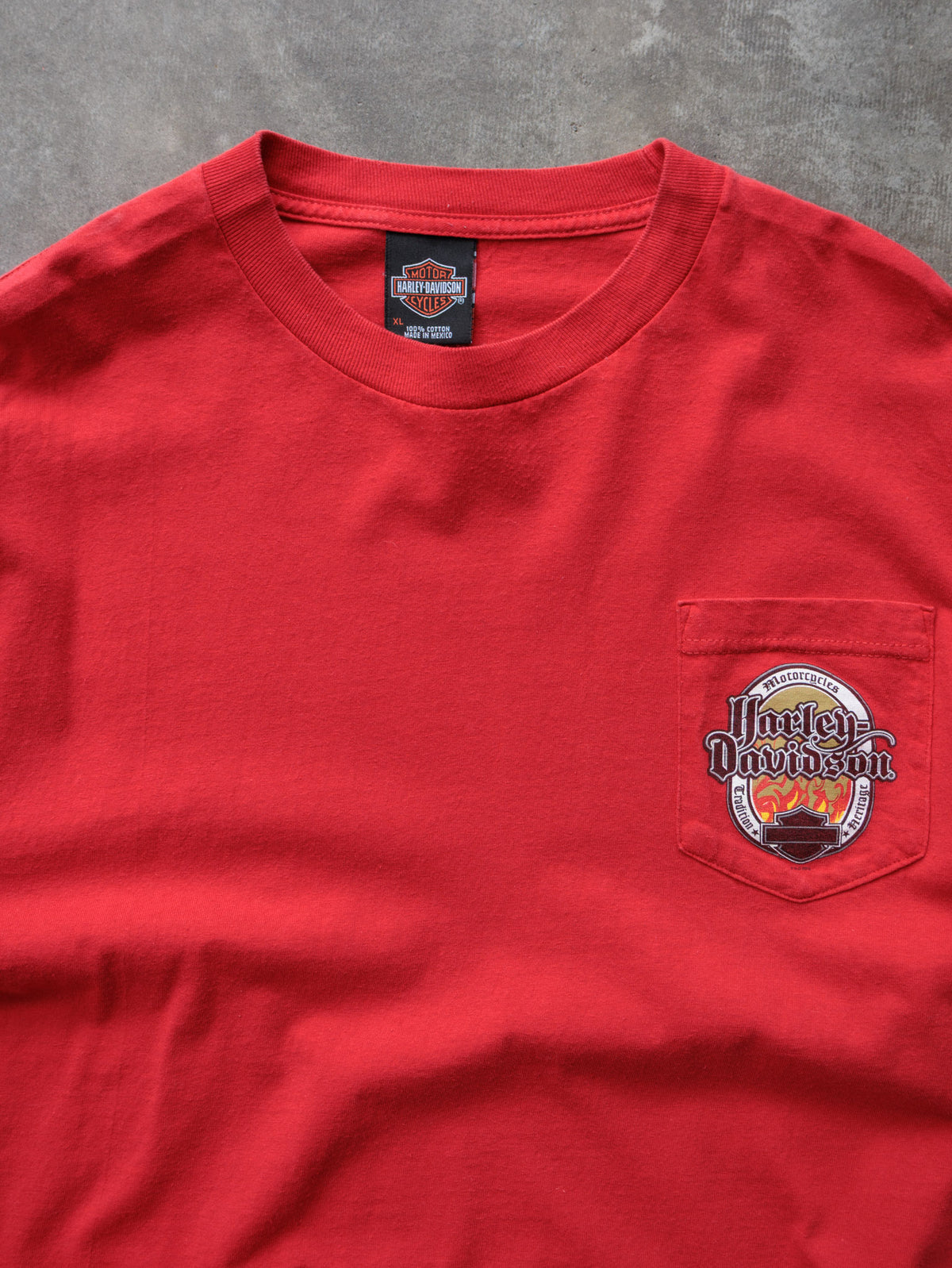 Vintage 00s Red Harley-Davidson Marysville Washington Pocket Tee (XL)