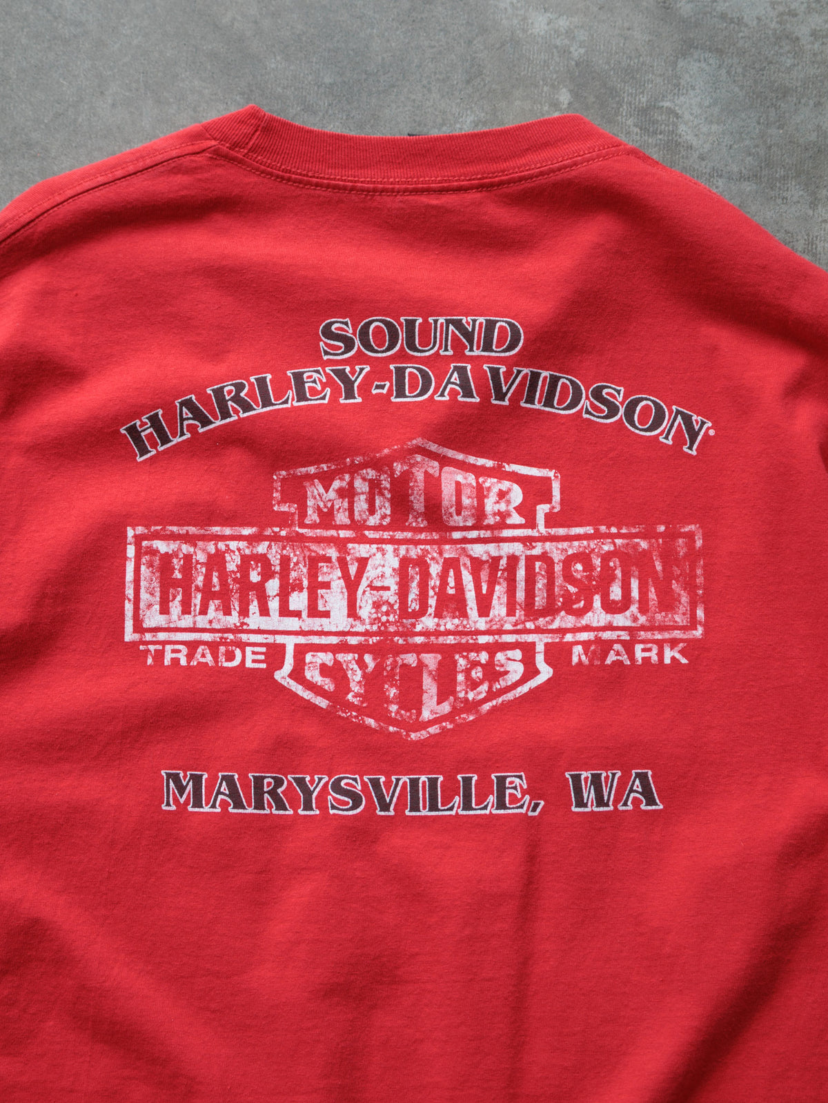 Vintage 00s Red Harley-Davidson Marysville Washington Pocket Tee (XL)