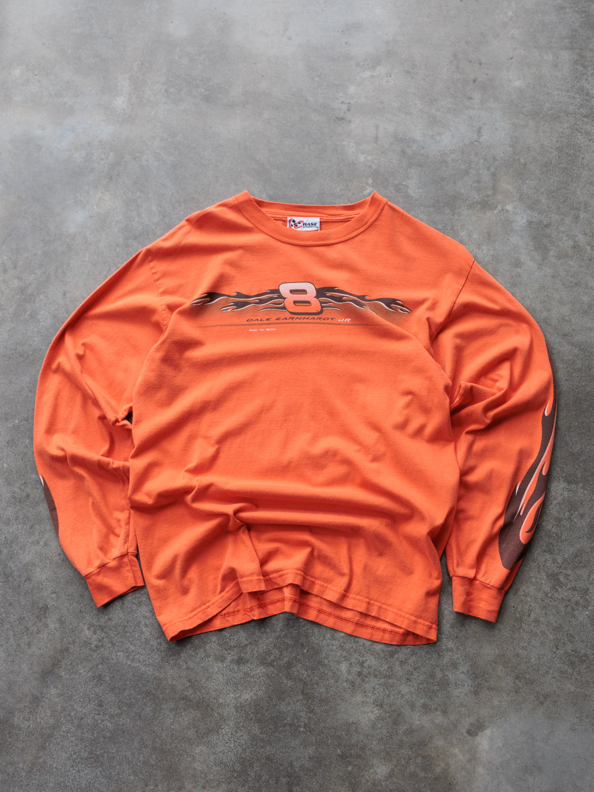 Vintage 90s Orange NASCAR Dale Earnhardt Jr Long Sleeve Tee (M)