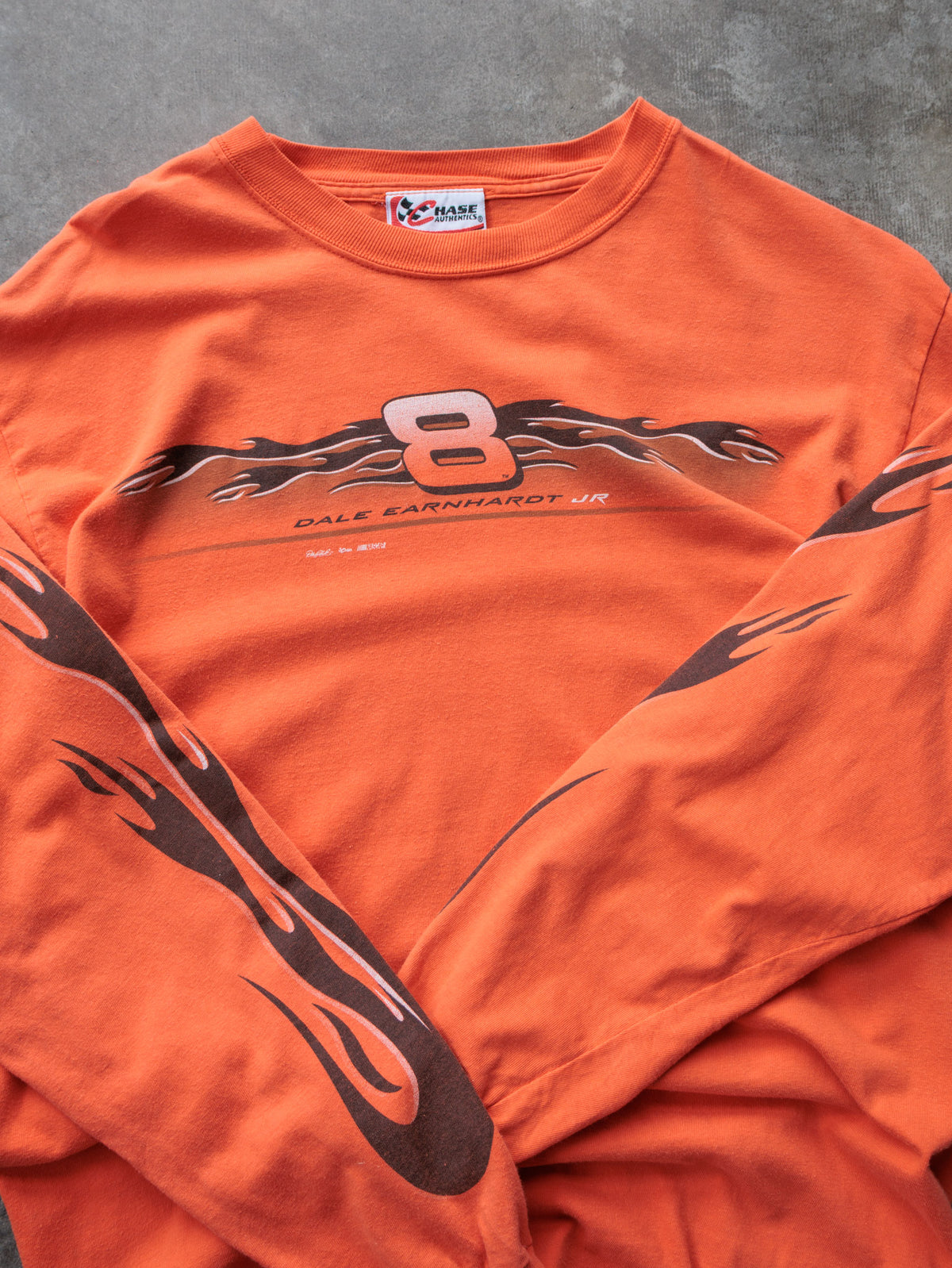 Vintage 90s Orange NASCAR Dale Earnhardt Jr Long Sleeve Tee (M)