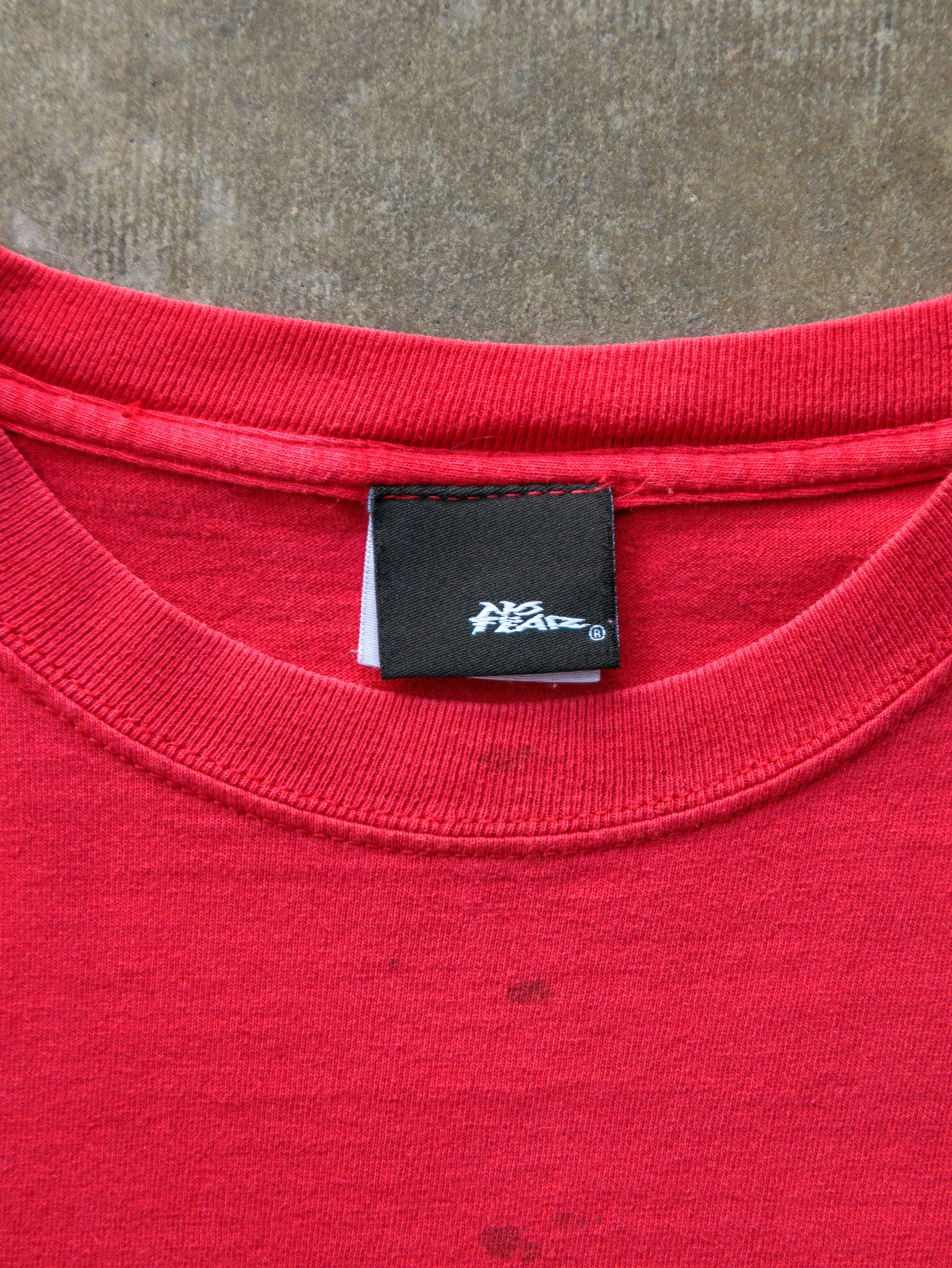 Vintage 00s Red No Fear Graphic Tee (L)