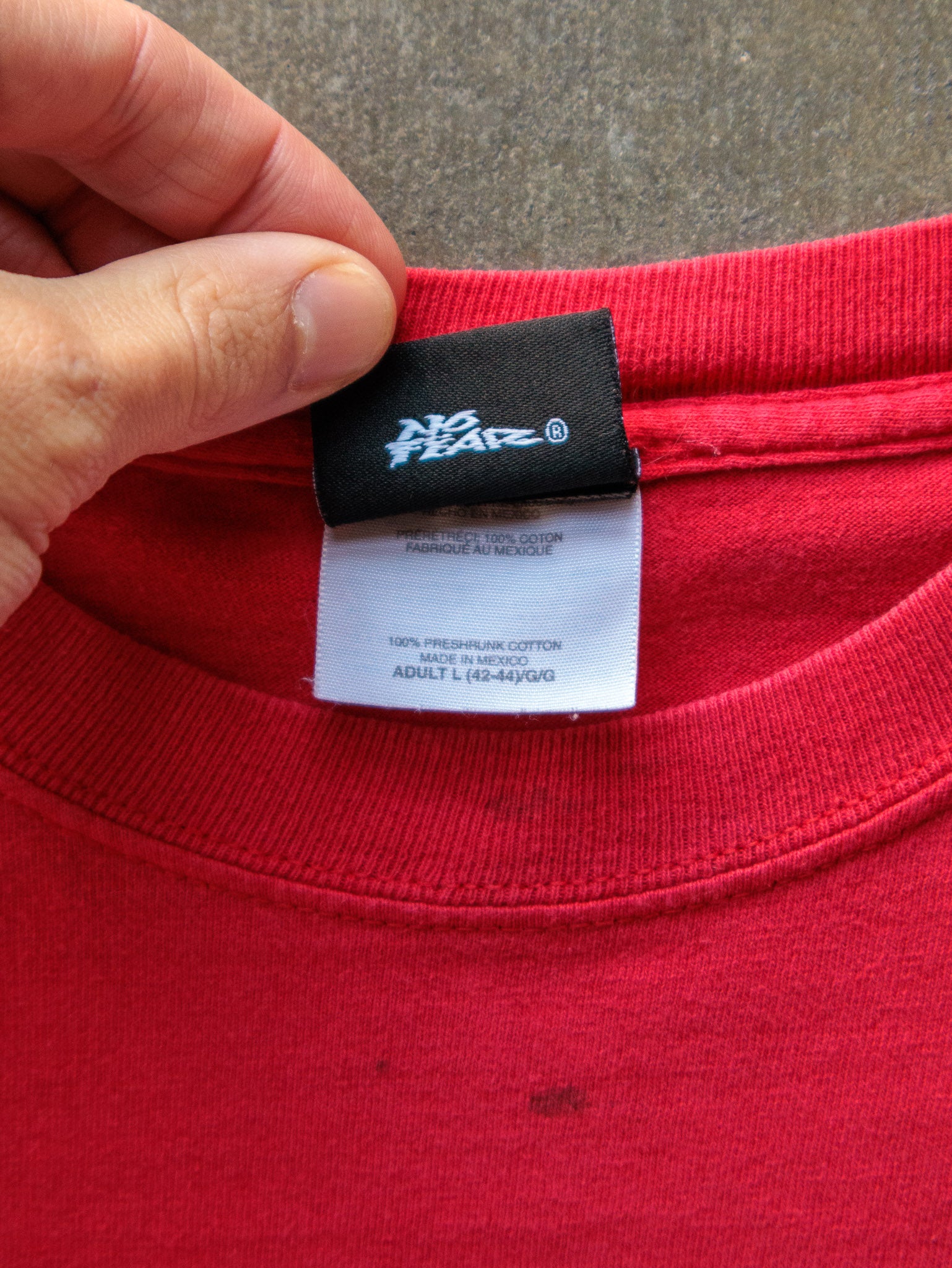 Vintage 00s Red No Fear Graphic Tee (L)